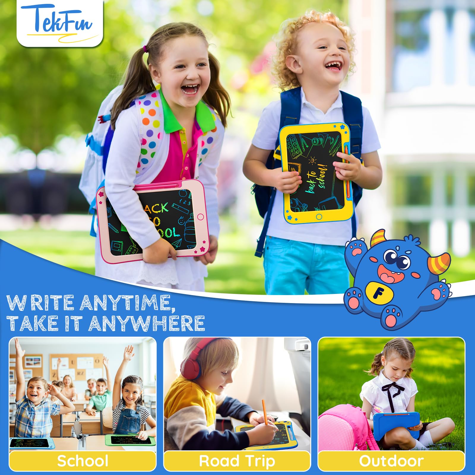 TEKFUN LCD Writing Tablet for Kids - 8.5 Inch Doodle & Draw Board for 3-8 Year Olds 12