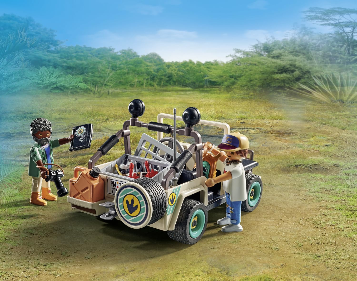 PLAYMOBIL 71523 Dinos Research Camp Playset - Jungle Exploration with Researchers, Dinosaurs & Vehicles for Kids 4+ 5