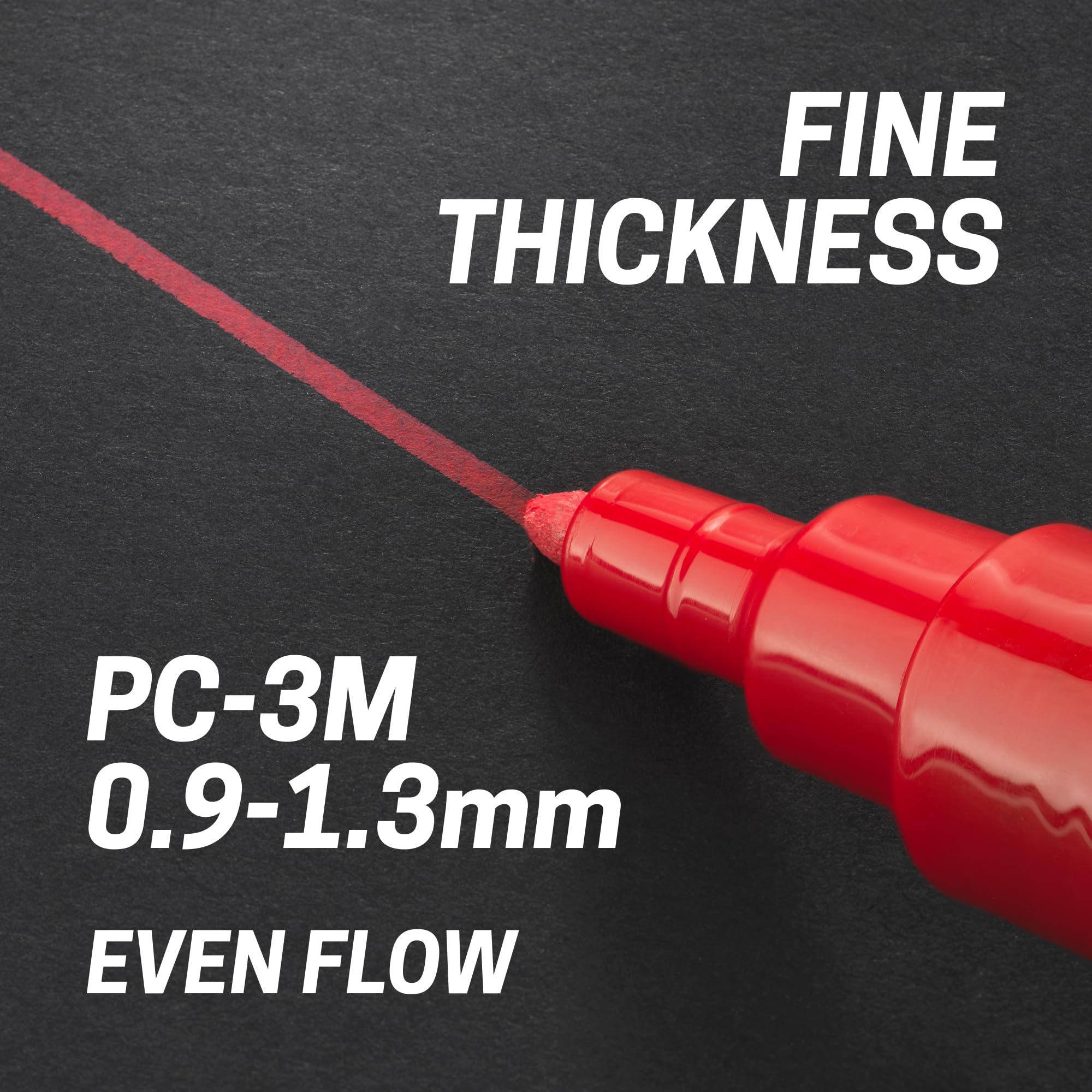 Posca PC-3M Fine Acrylic Paint Marker Pens - 8 Standard Colours | 0.9-1.3mm Tip 2