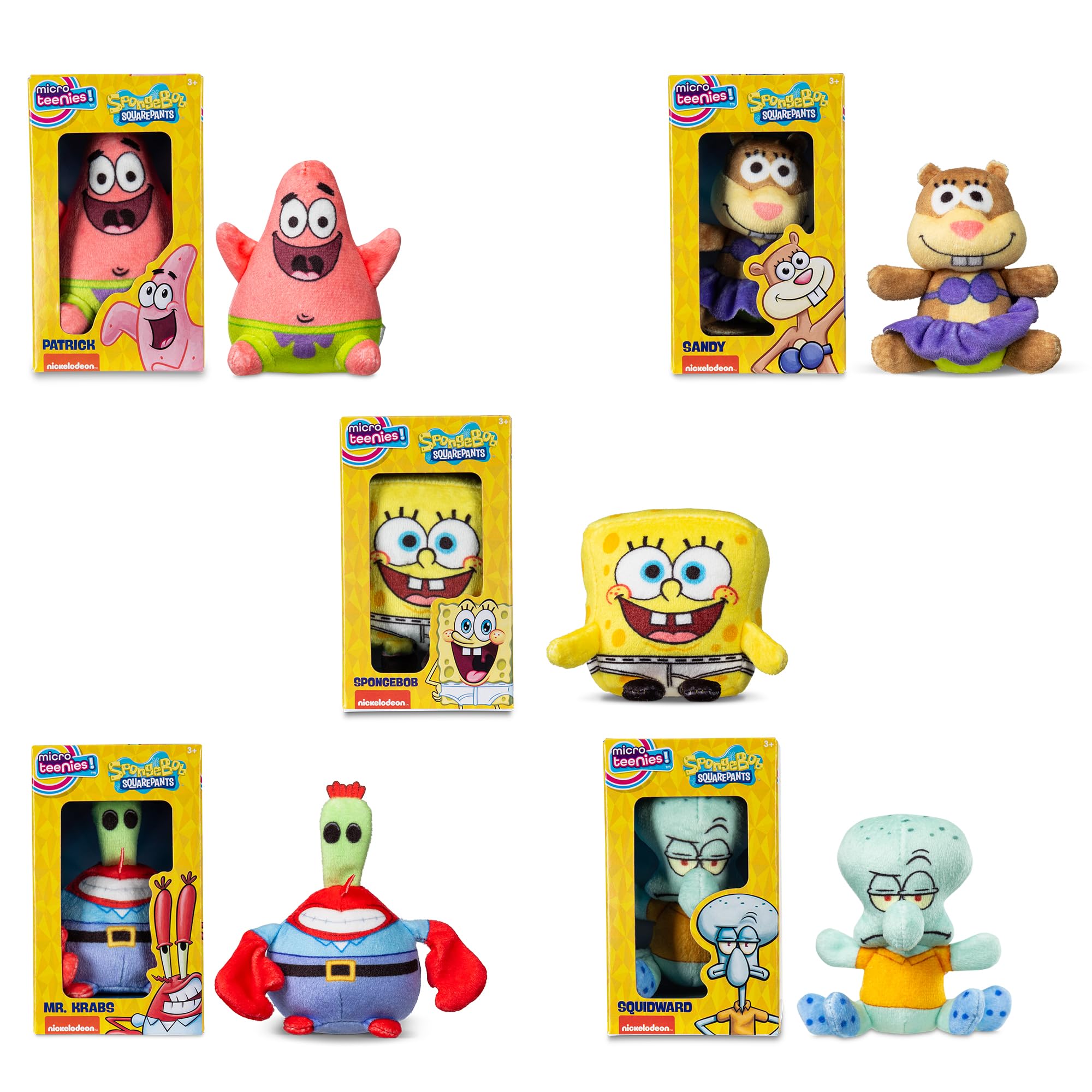 Micro Teenies SpongeBob SquarePants Collector 5-Pack - Miniature Plush Figures | Chase Characters Included 3