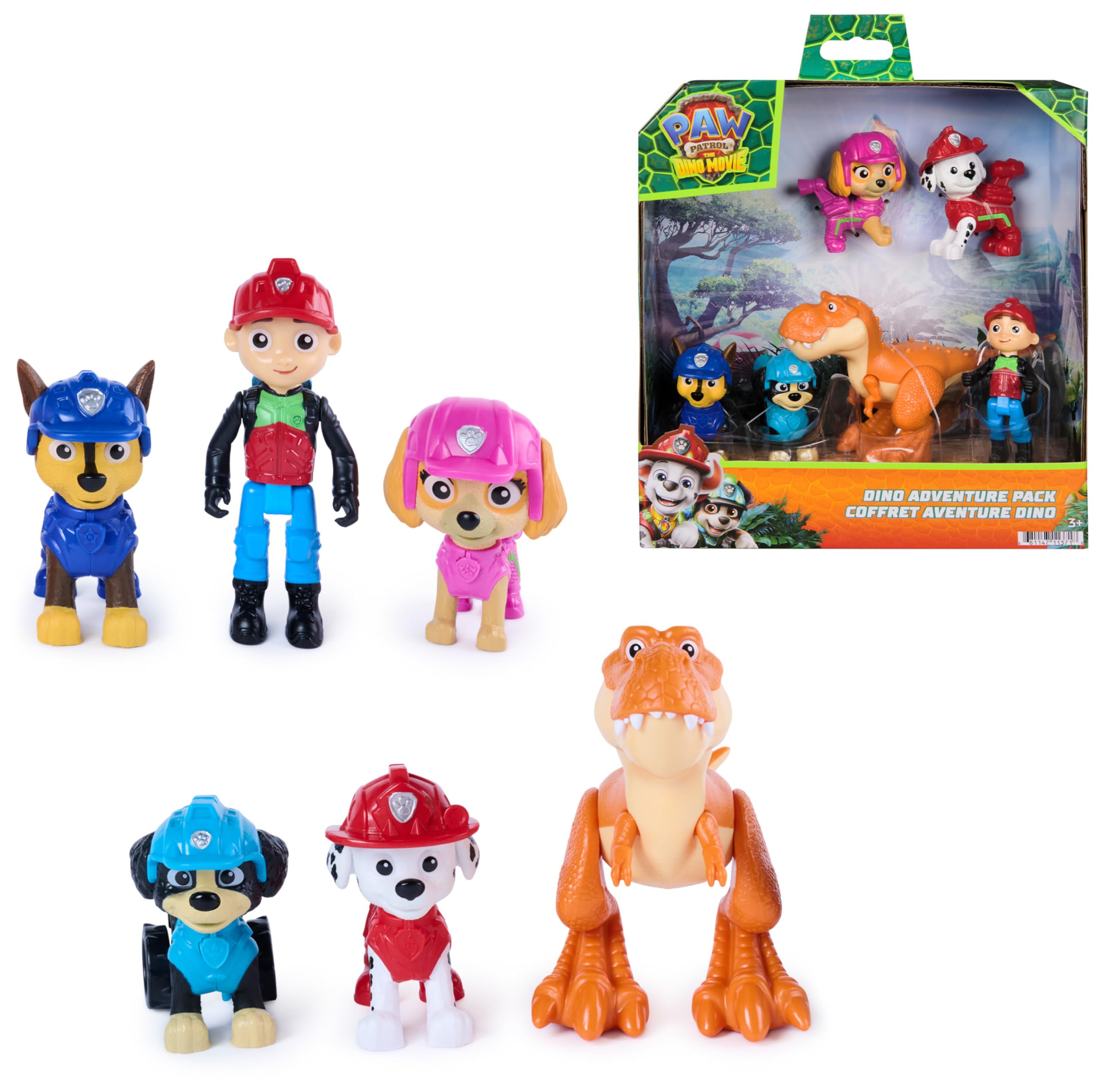 Paw Patrol Dino Adventure Pack Action Figures - Collect 6 Figures | Ages 3+