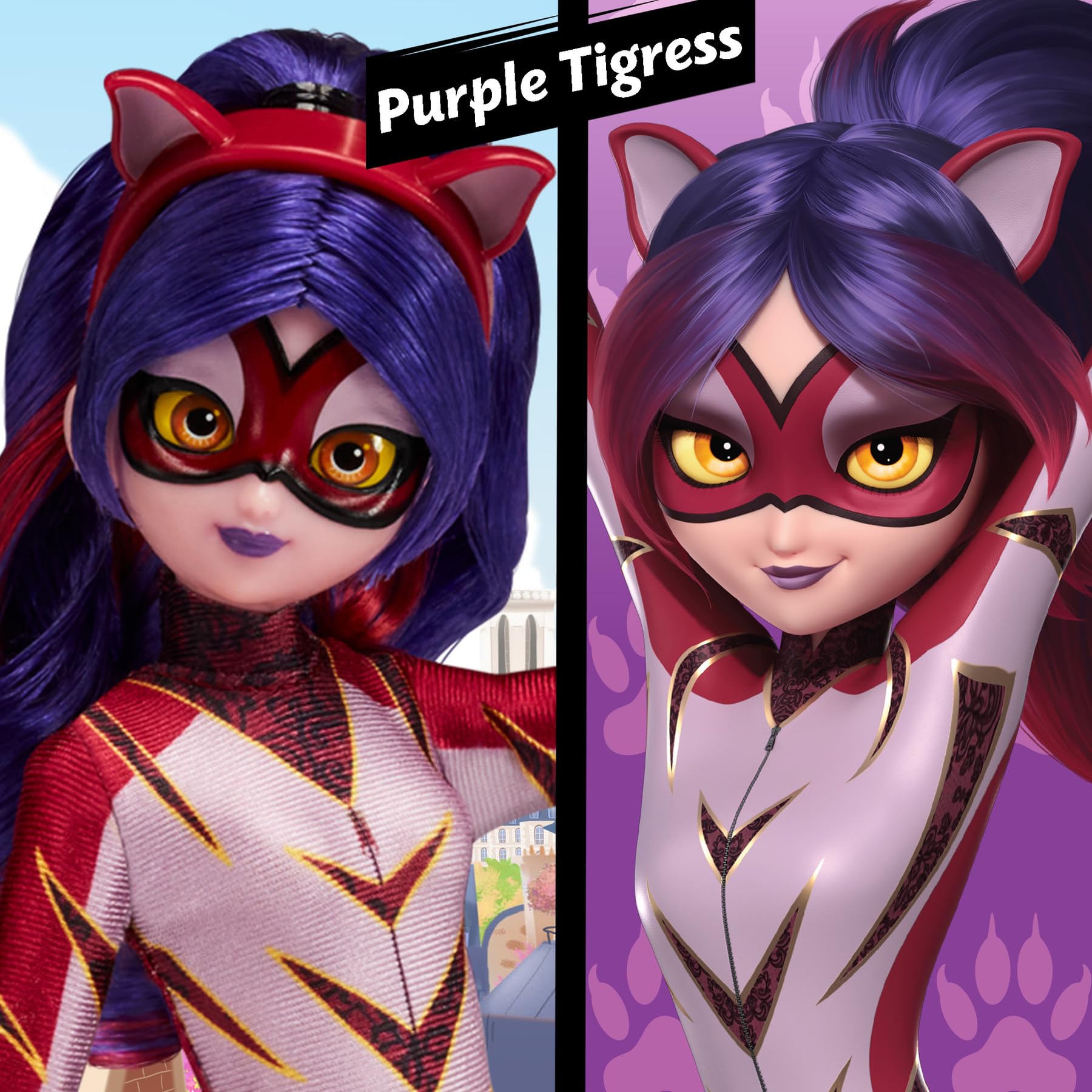 Miraculous Purple Tigress Fashion Doll - 26cm Articulated Figure with Kwami & Accessories | Bandai 8