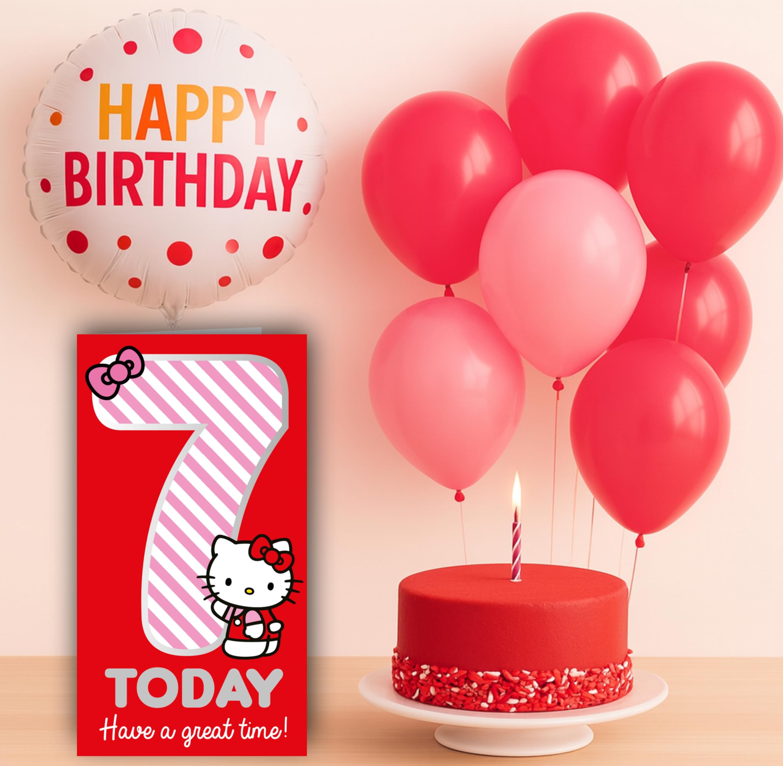 Danilo Promotions Ltd Hello Kitty Birthday Card for Age 7 | Standard Size | Multicolour 3