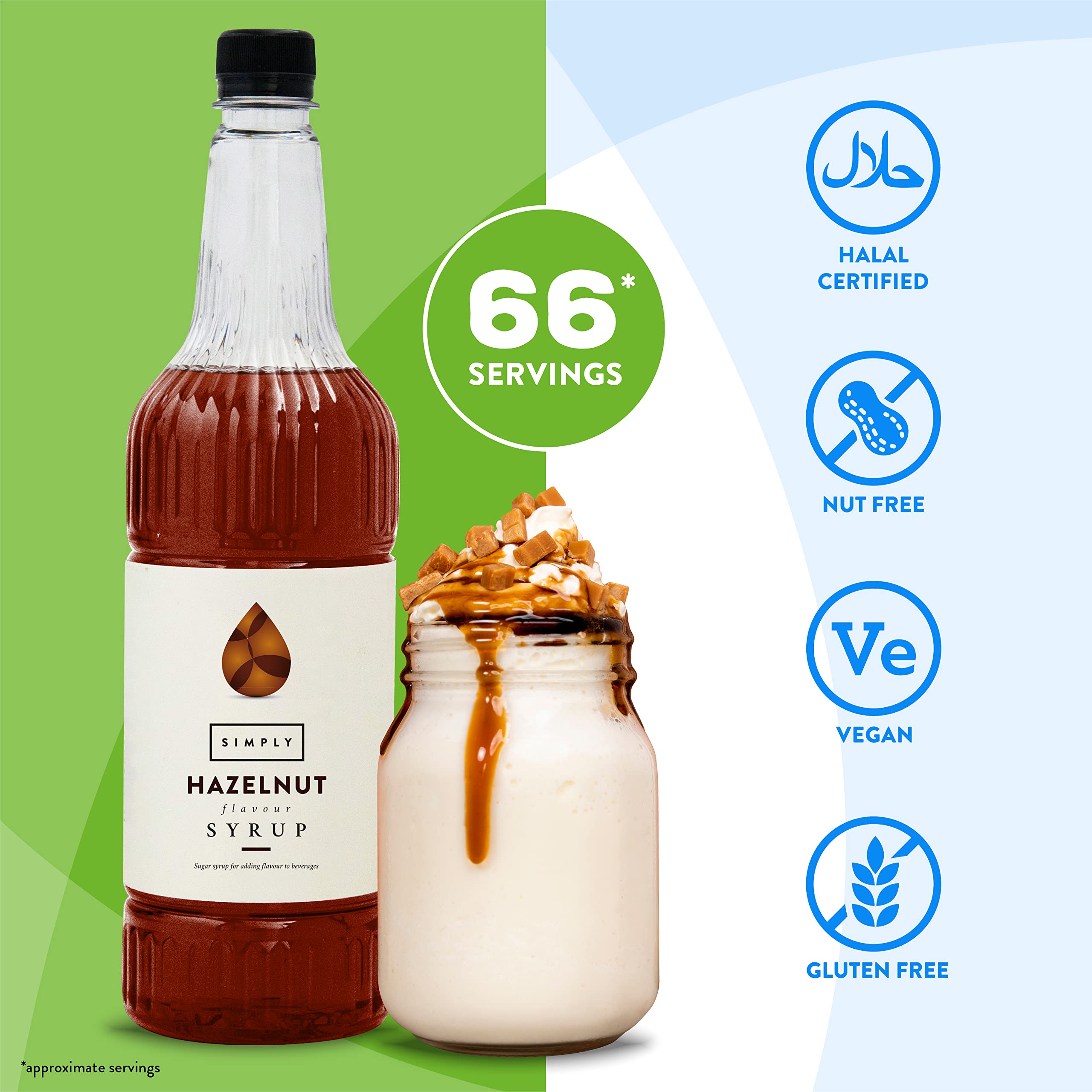 Simply Hazelnut Flavoured Syrup - Vegan, Nut Free | 1 Litre 2