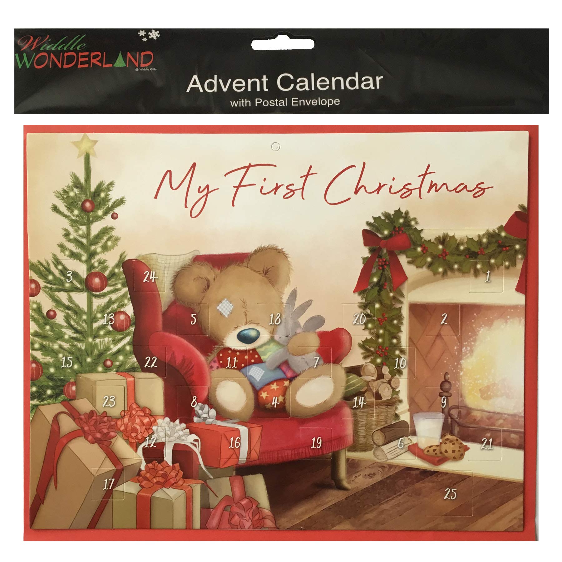 Widdle Wonderland My First Christmas Advent Calendar 25cm x 20cm with 24 Openable Windows