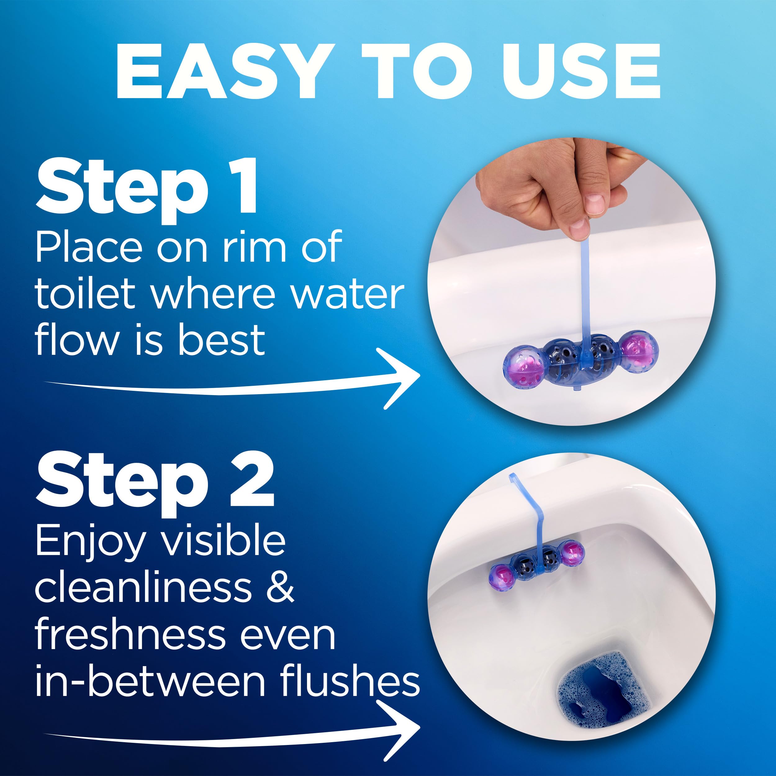Bloo Self Active Duo Toilet Rim Block and Bowl Cleaner with Flower Scent | Pack of 2 4