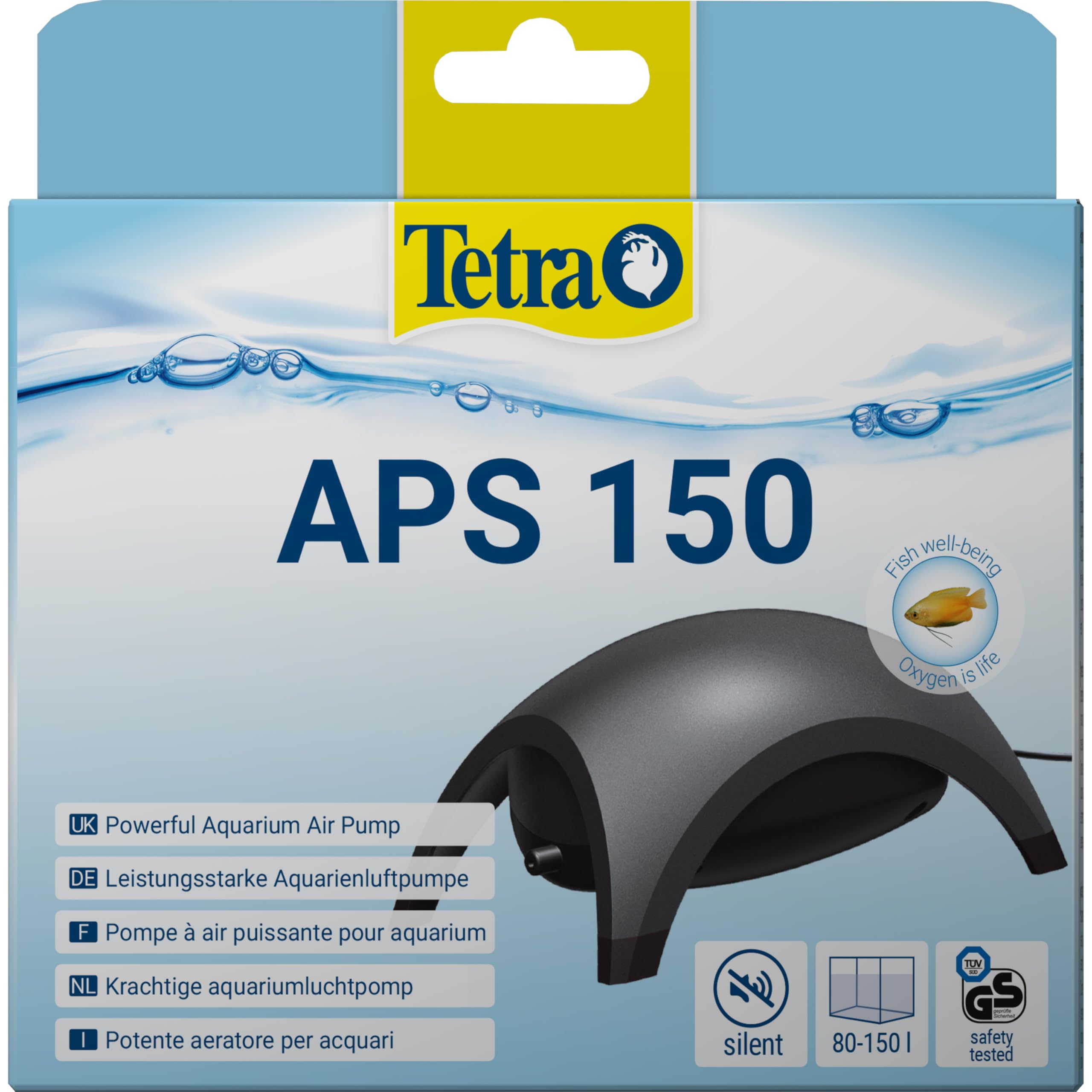 Tetra APS 150 Aquarium Air Pump - 150 LPH Flow Rate | Quiet Operation | Black 1