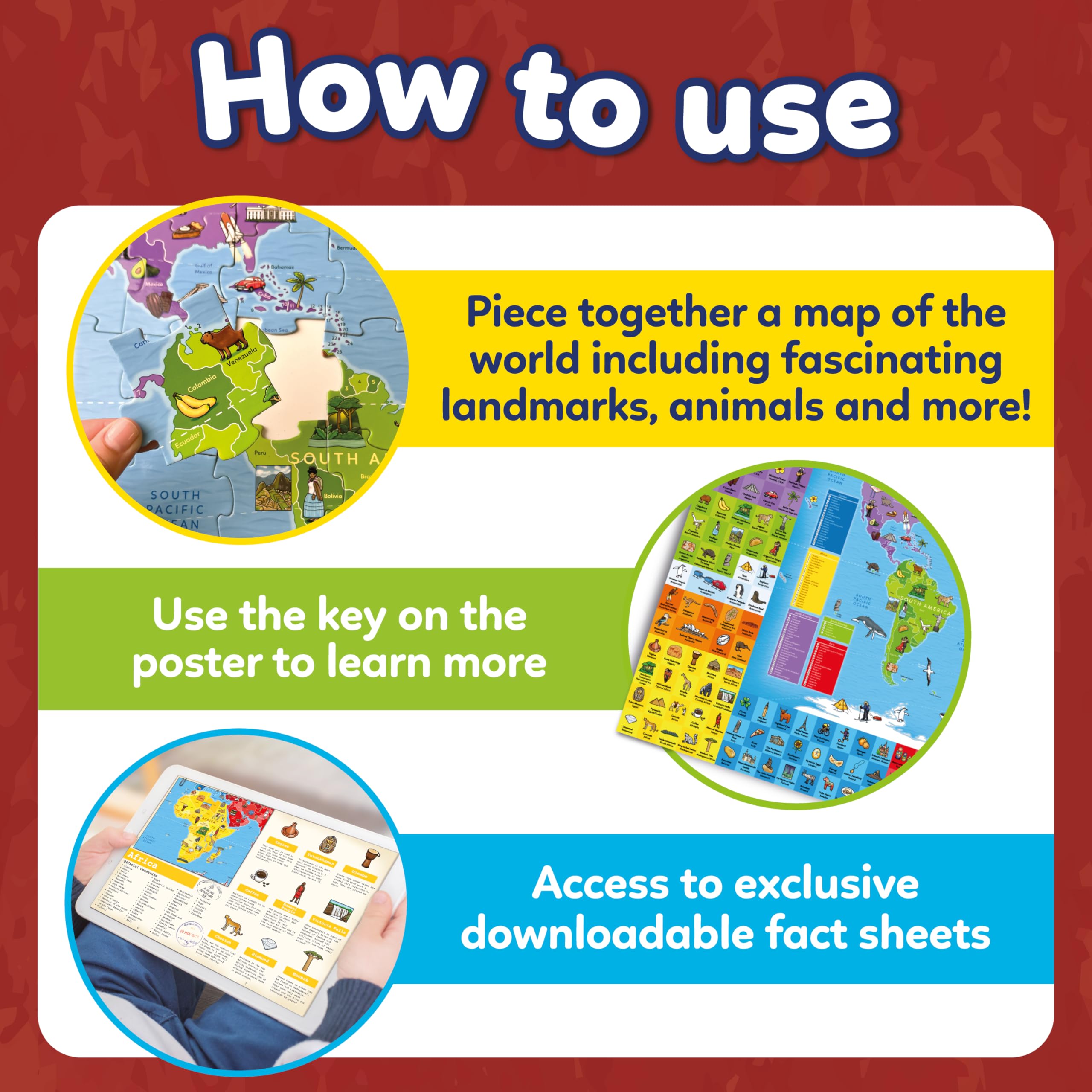 Orchard Toys Map of the World 150-Piece Jigsaw Puzzle with Giant Poster