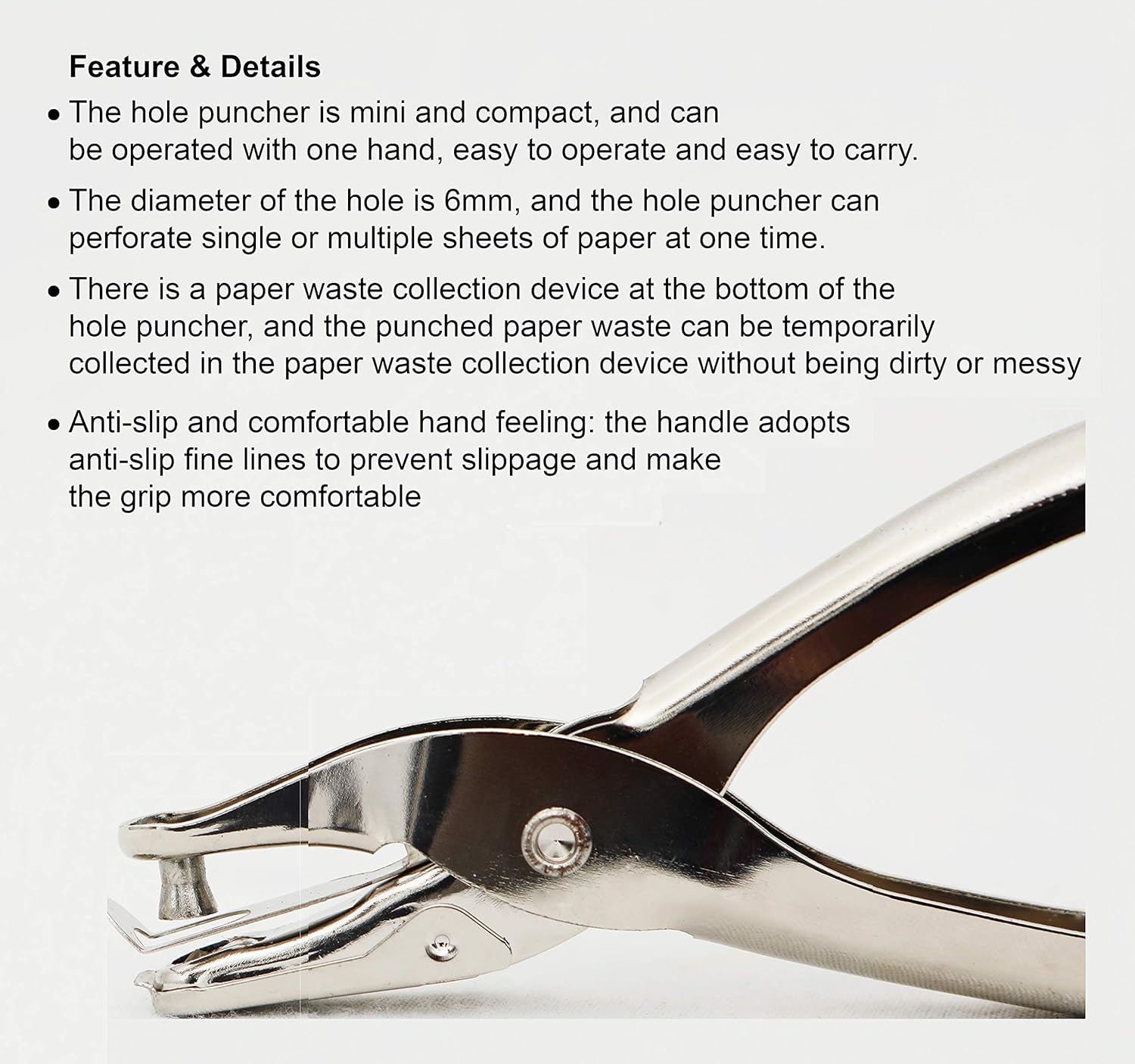 Brillaint Style Single Hole Punch Single Hole Pliers Punch One Hole Chrome Metal 6