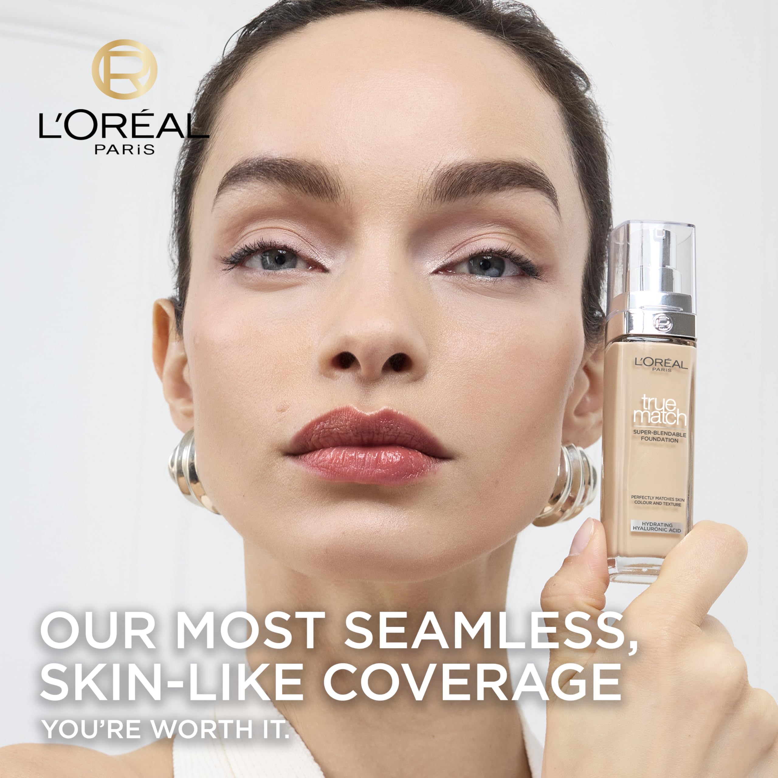 L'Oréal Paris True Match Hydrating Liquid Foundation - Skincare Infused with Hyaluronic Acid, SPF 16, 3N Creamy Beige, 30 ml 7