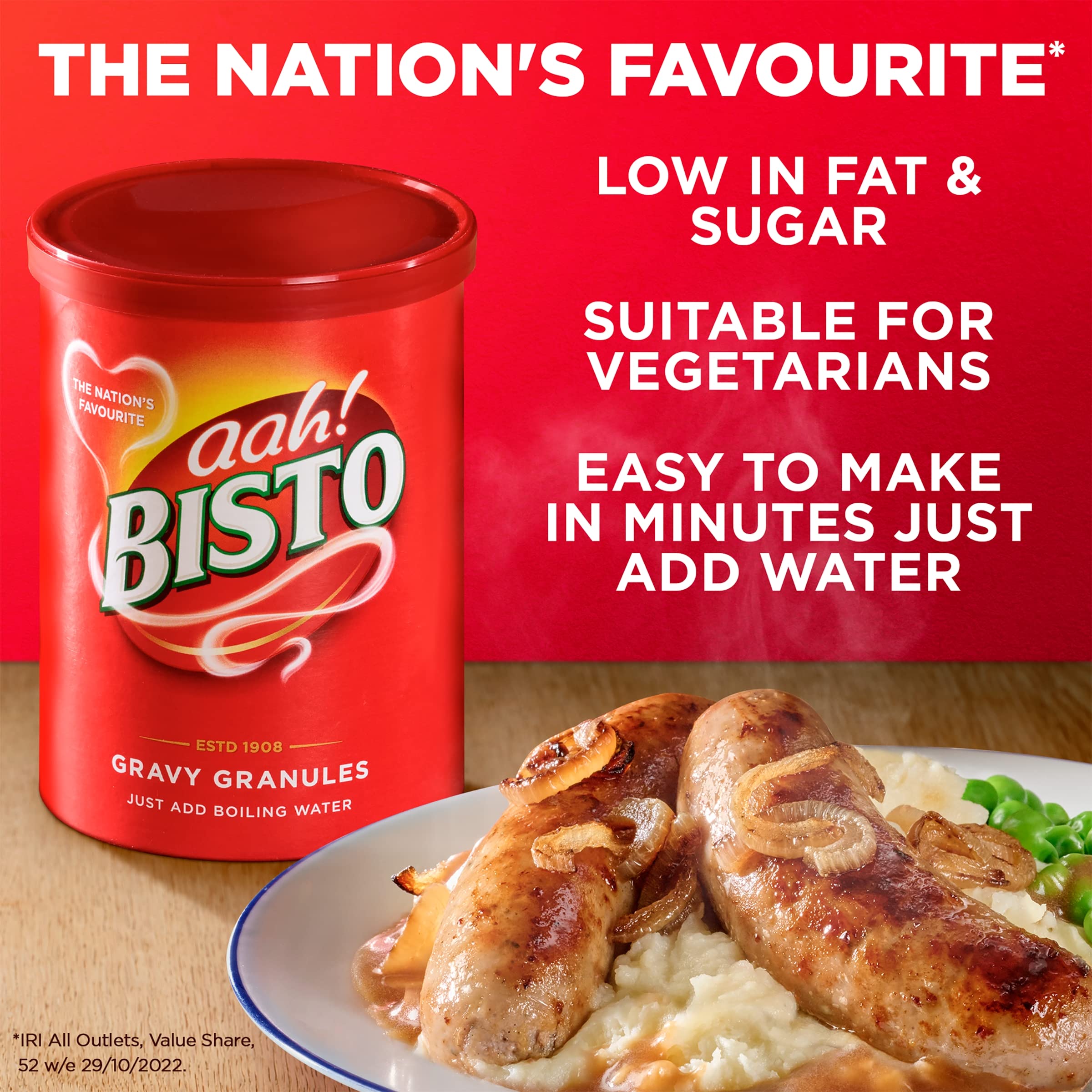 Bisto Beef Gravy Granules - Reduced Salt | Quick & Easy Preparation | 190 g Drum 4