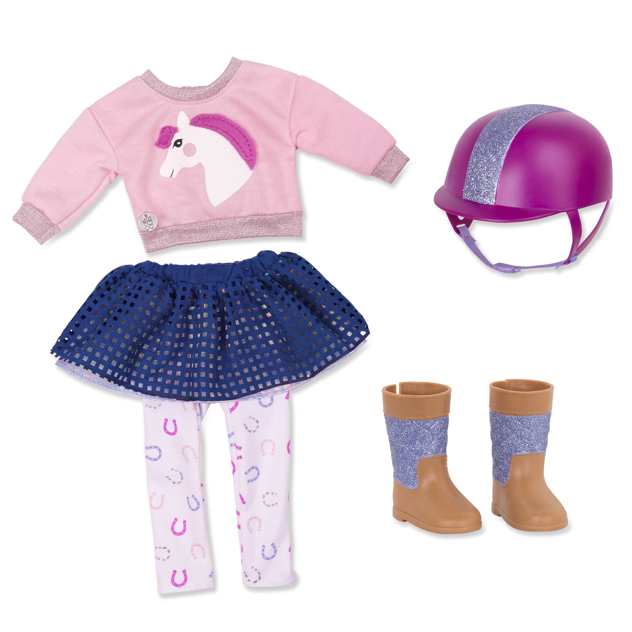 Glitter Girls 14-Inch Doll Gallop & Glow Riding Outfit - Deluxe Equestrian Clothes Set for 3+ 10