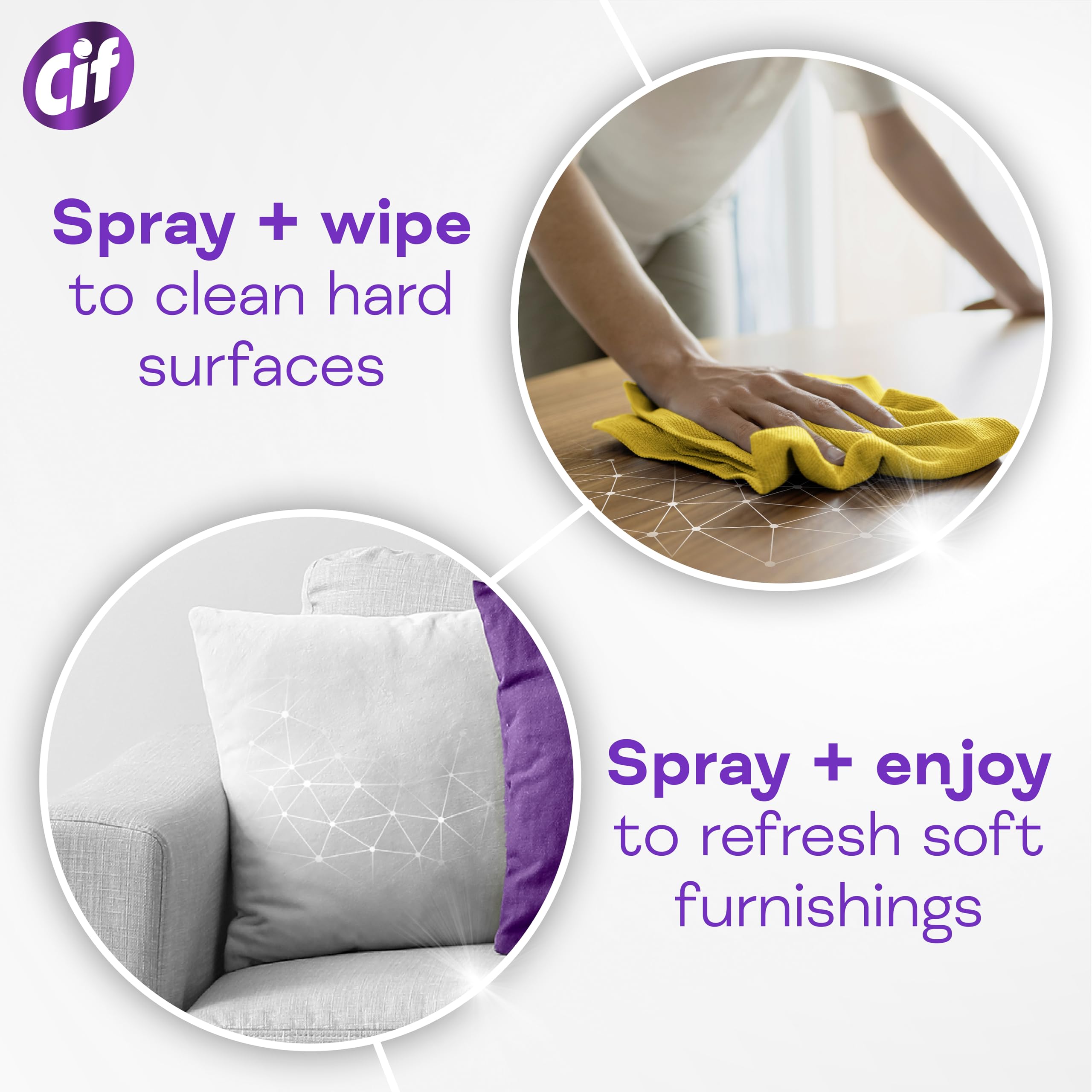 Cif Infinite Clean All-Purpose Cleaner - Lavender & Eucalyptus Scent | 590ml Reload Pack 4