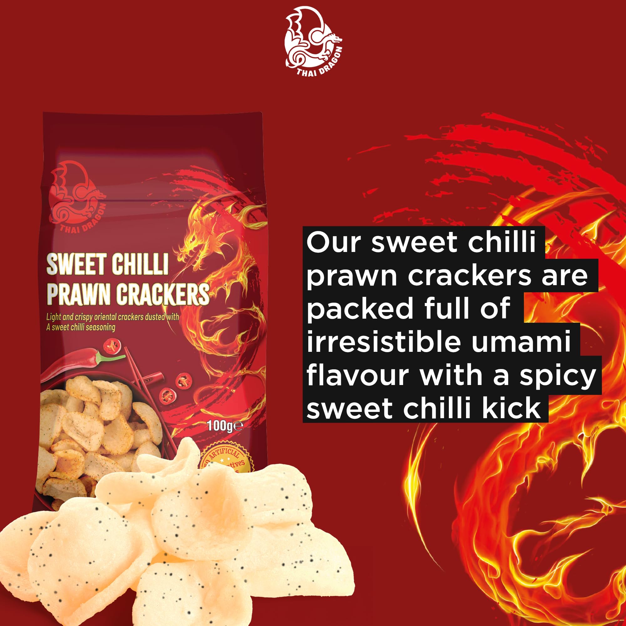 LAILA Thai Dragon Sweet Chilli Prawn Crackers - 100g