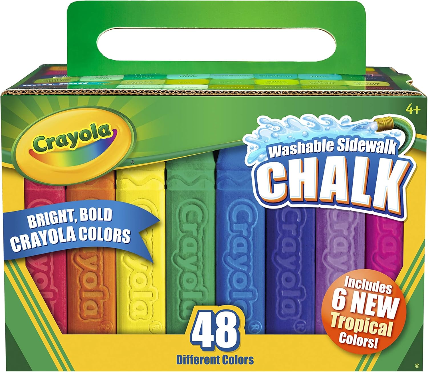 Crayola Washable Sidewalk Chalk - 48 Piece Anti-Roll Bright Colored Chalk Set 2