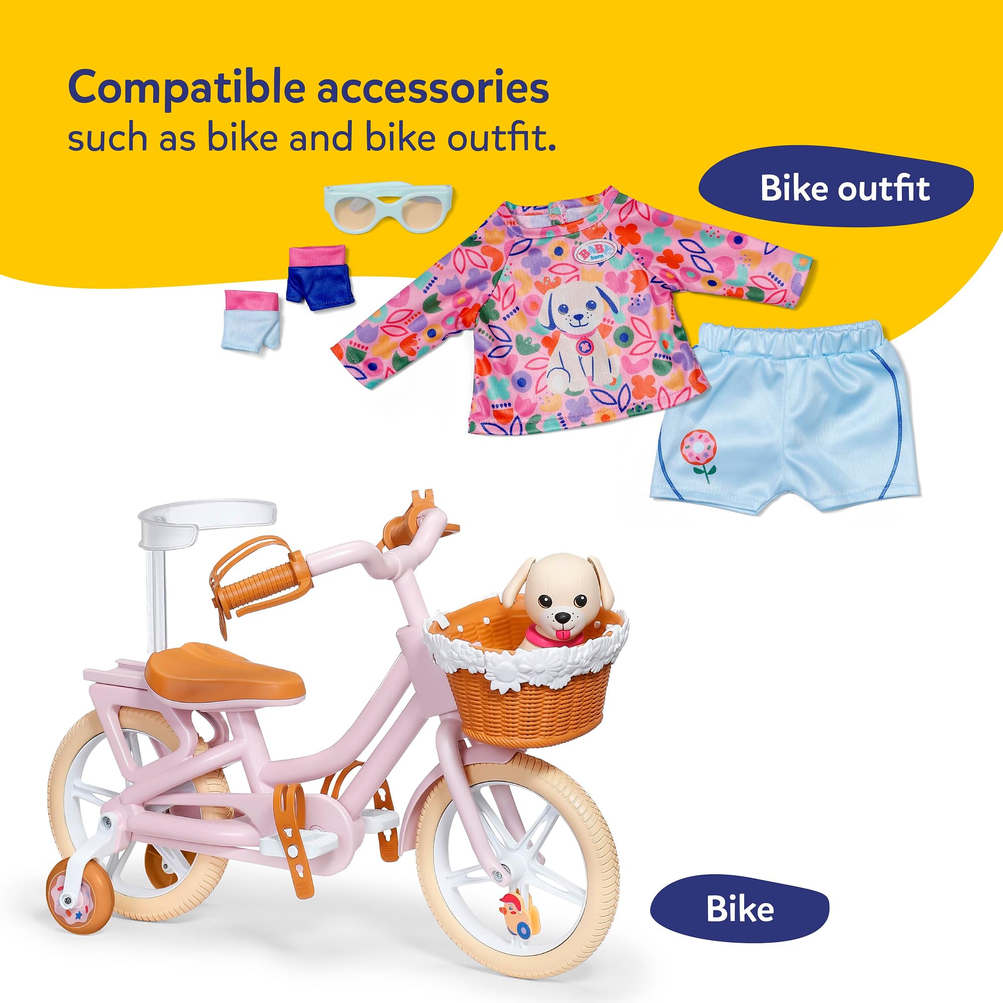 BABY born Doll Helmet with Fun Graphics | Fits 36cm & 43cm Dolls | Pink Plastic 7