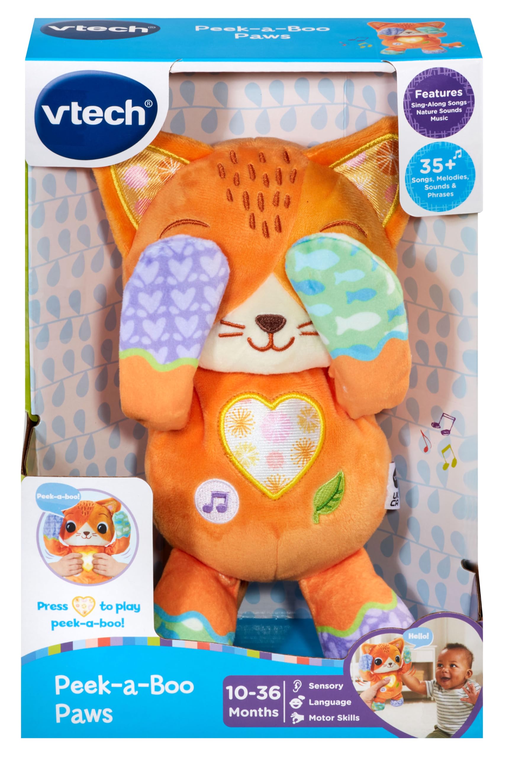 VTech Peek-a-Boo Paws Interactive Kitty Toy - Musical & Soothing Nature Sounds for Toddlers 3