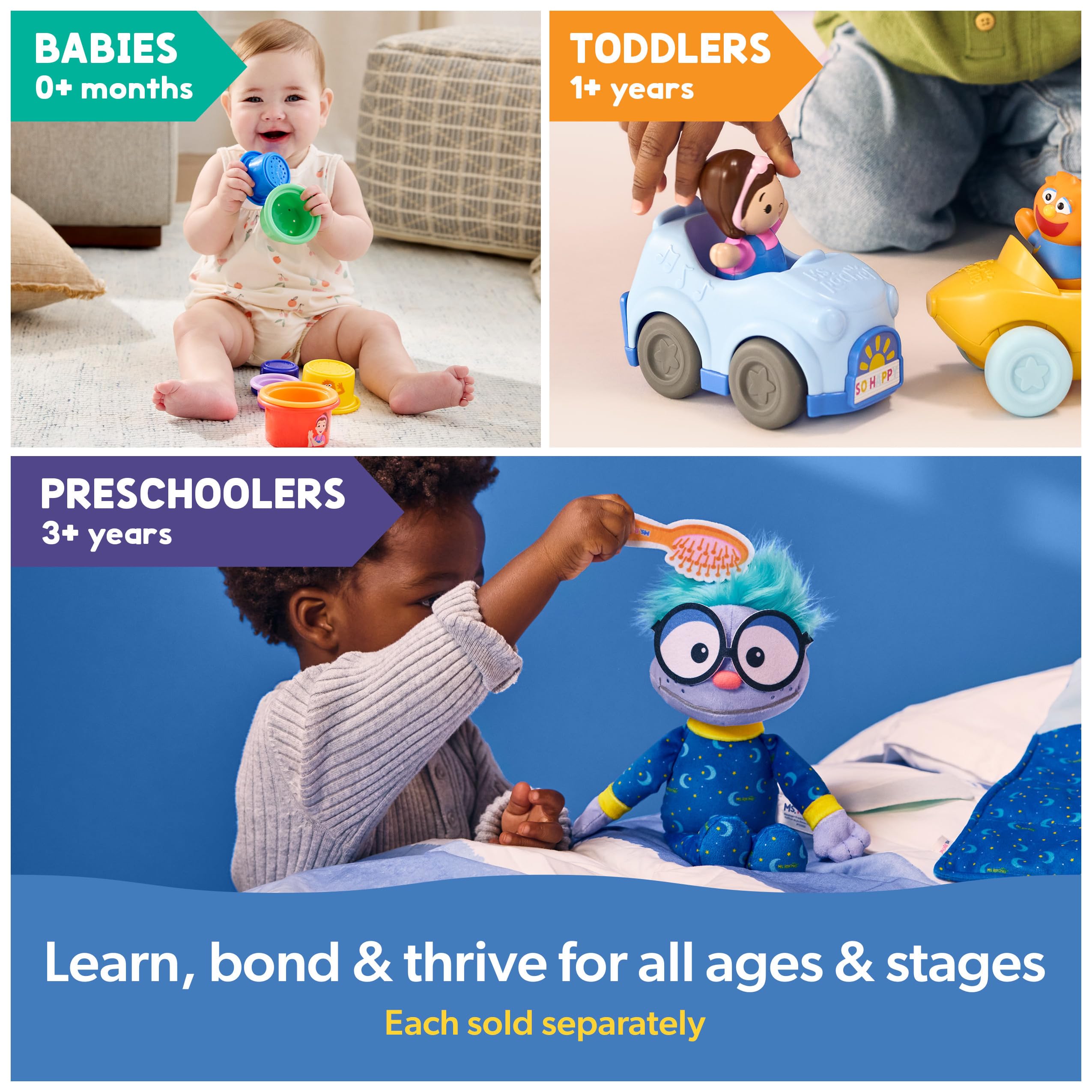 Ms. Rachel Herbie’s 1-2-3 Roll! Vehicle with Click-in Figure | Pull Back & Go | Ages 12+ Months 8