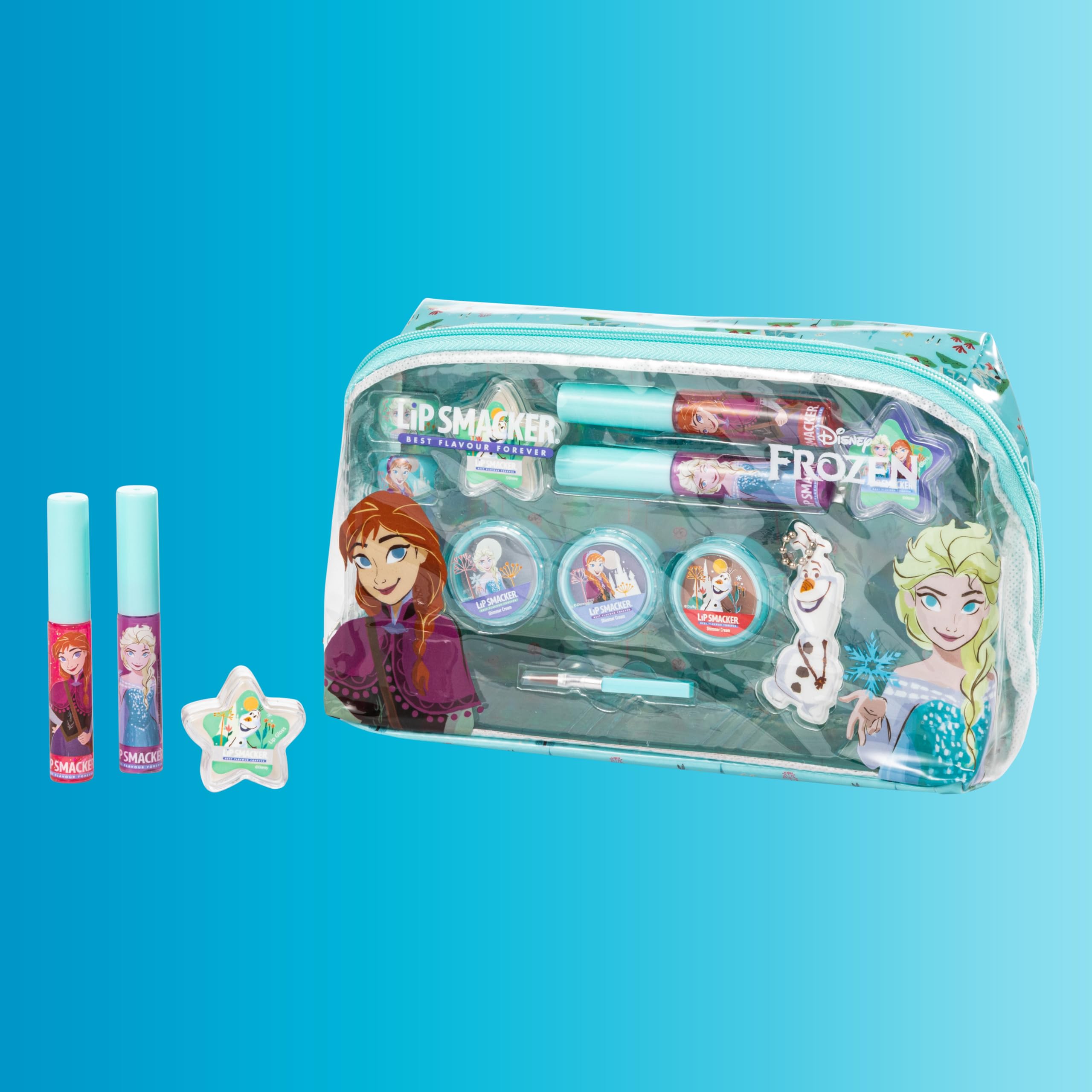 Lip Smacker Frozen Essential Makeup Bag Set | Safe Ingredients | Accessories Included