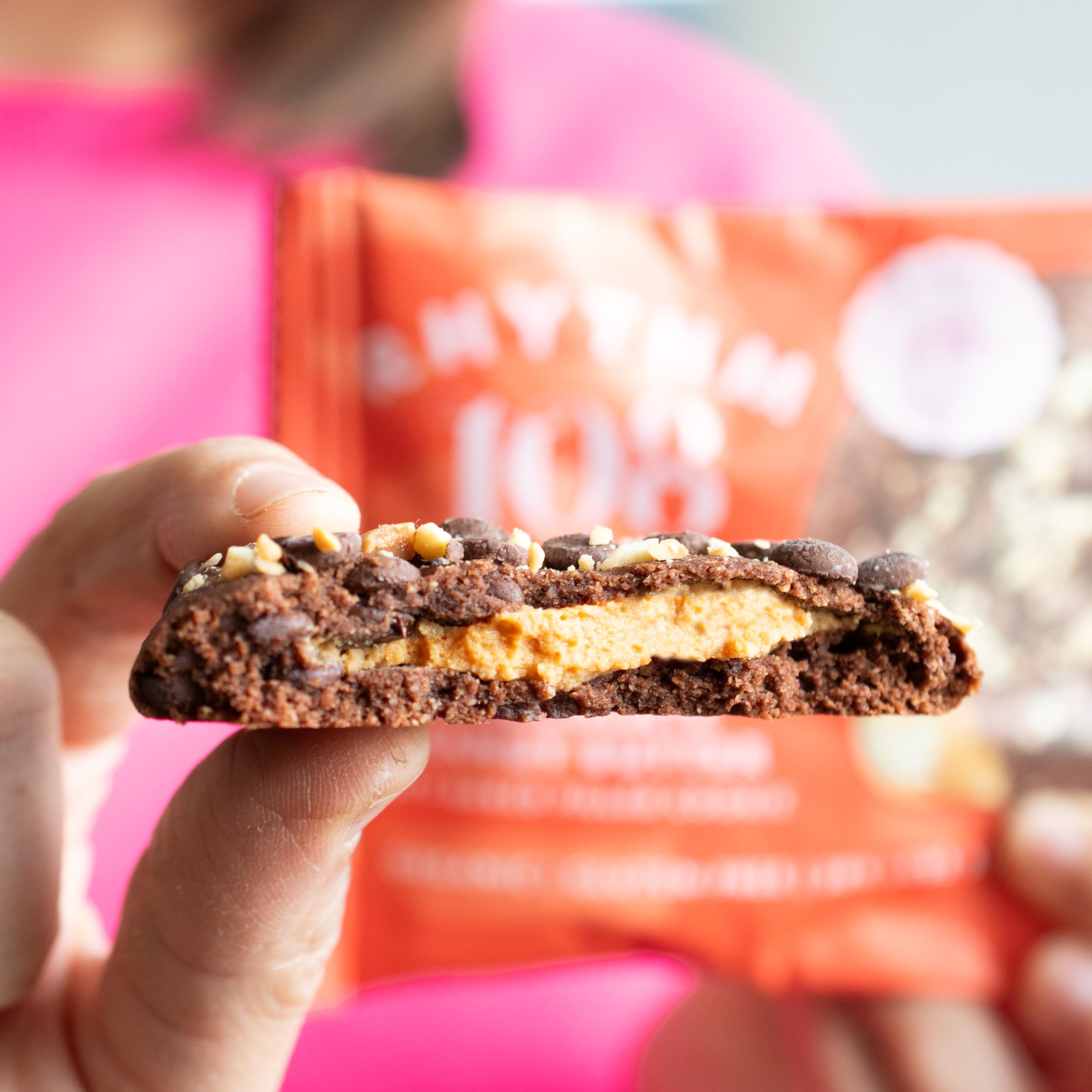 Rhythm 108 Swiss Organic Vegan Chocolate Peanut Butter Soft-Baked Filled Cookies | 50g Pack of 12 2