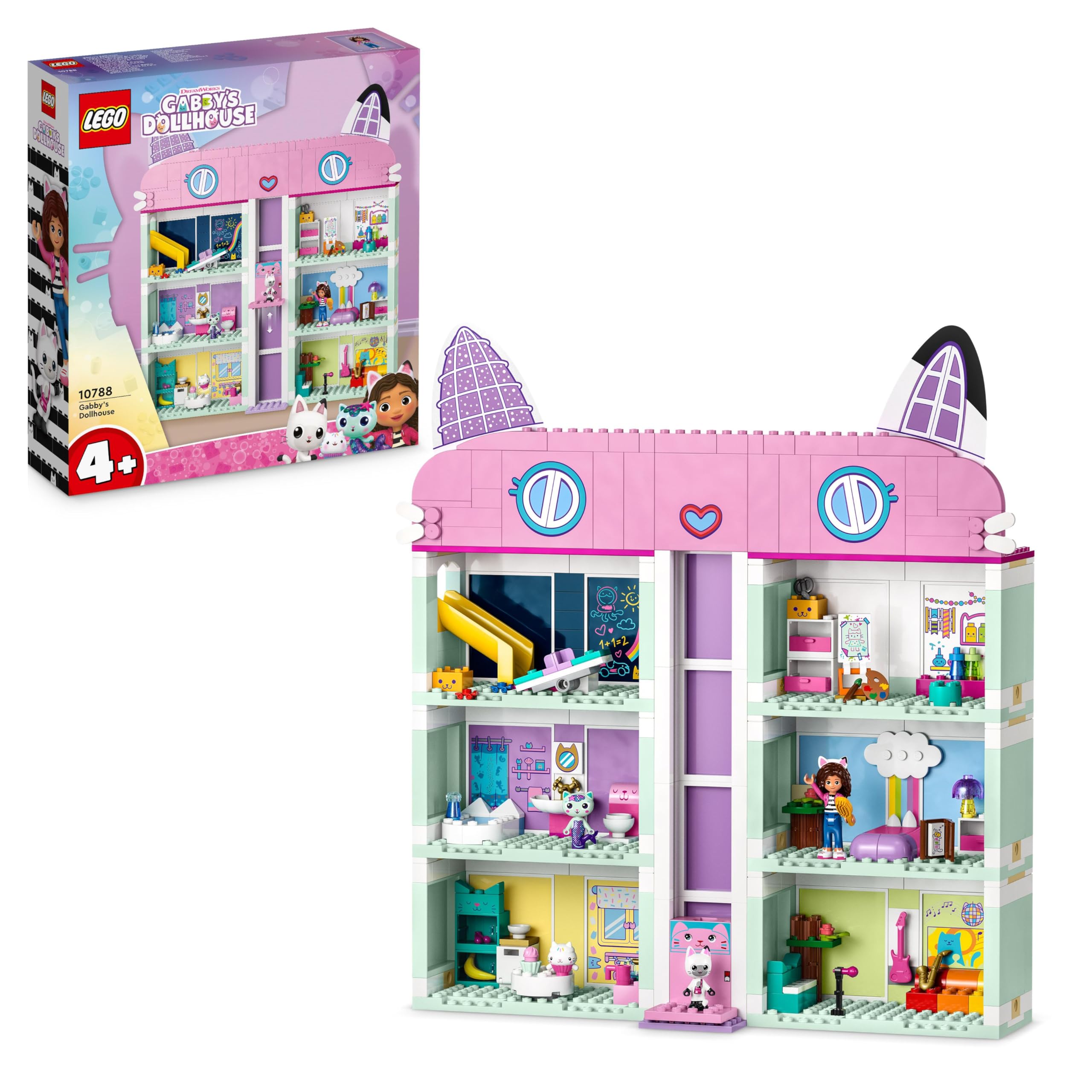 LEGO Gabby's Dollhouse 10788 - 4-Floor Dollhouse with 4 Figures | Ages 4+ 1