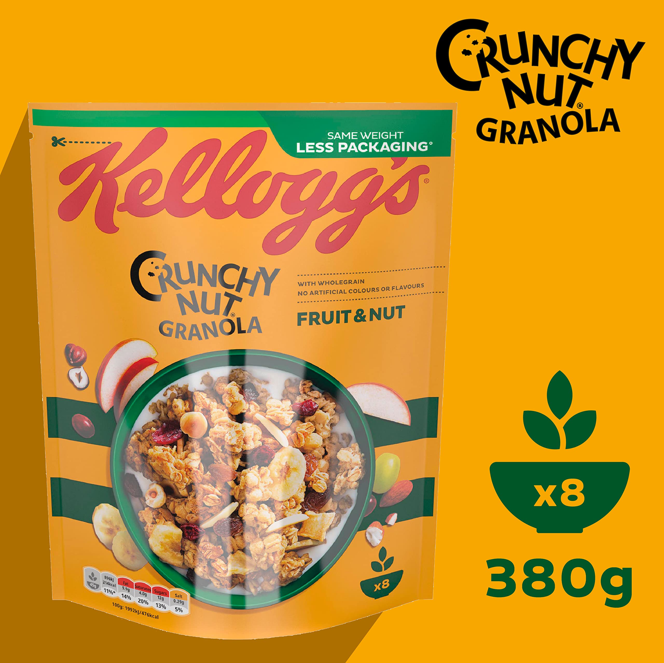 Kellogg's Crunchy Nut Fruit & Nut Granola - Wholegrain Clusters | 380g Bag 5