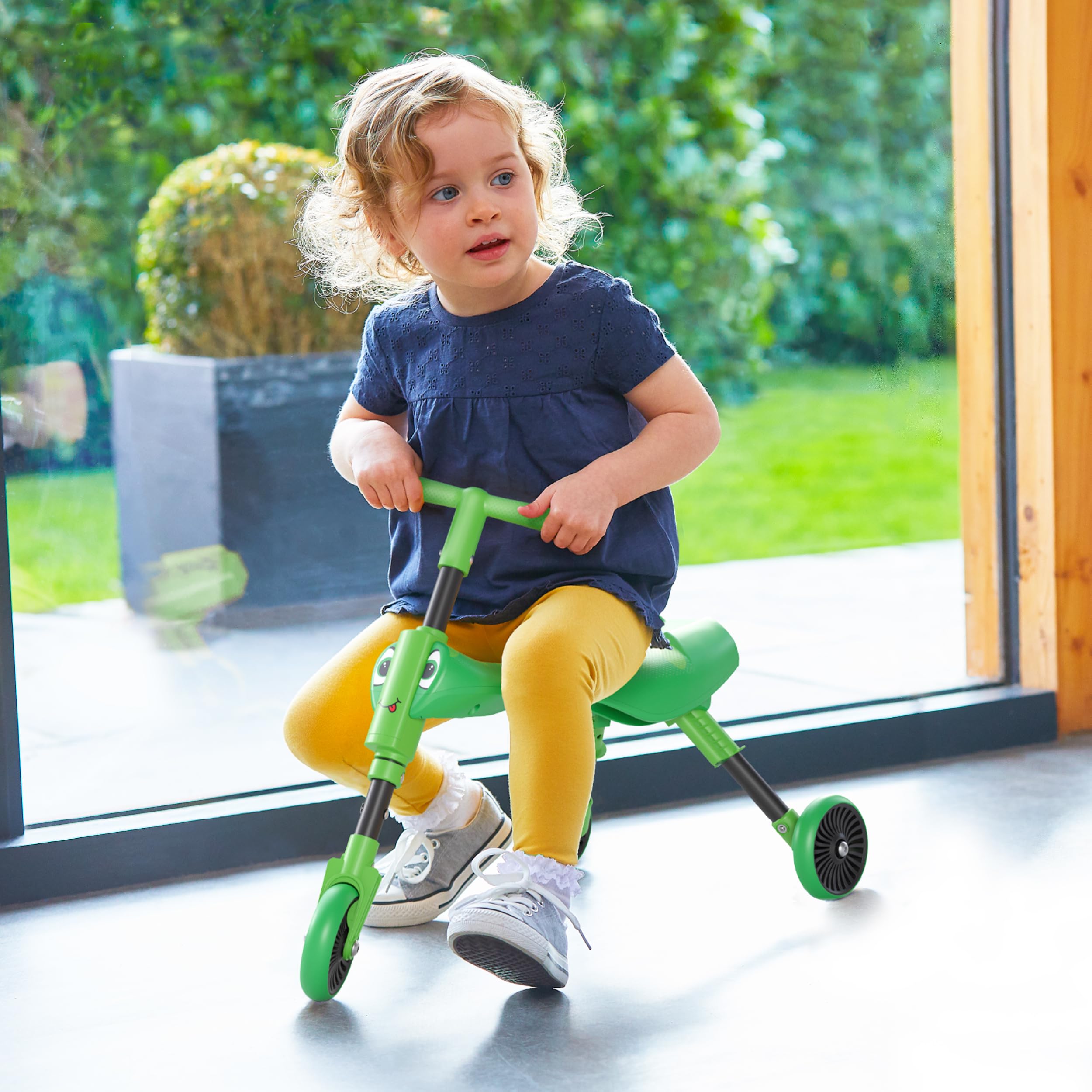 Scuttlebug 3-Wheel Foldable Ride-On Tricycle - Grasshopper Design for 1-3 Year Olds 7