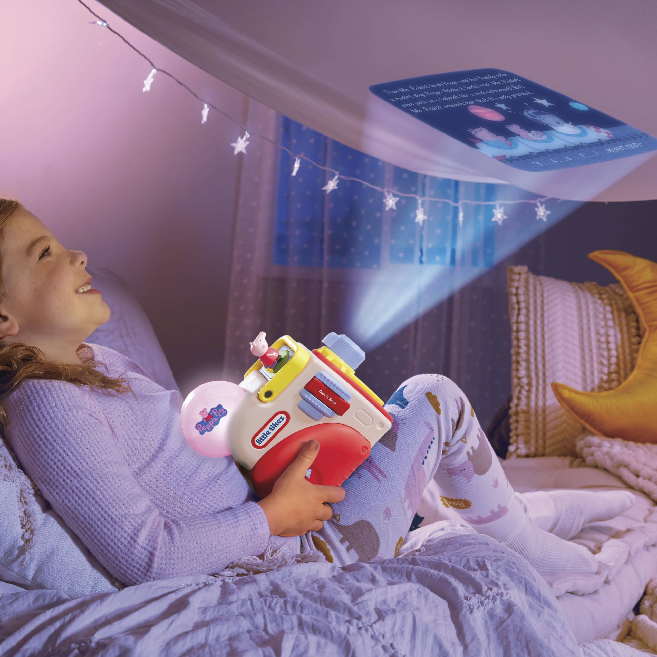 little tikes Story Dream Machine Starter Pack with Peppa Pig Stories - Light, Sound, Audio Projector for Ages 3+ 6