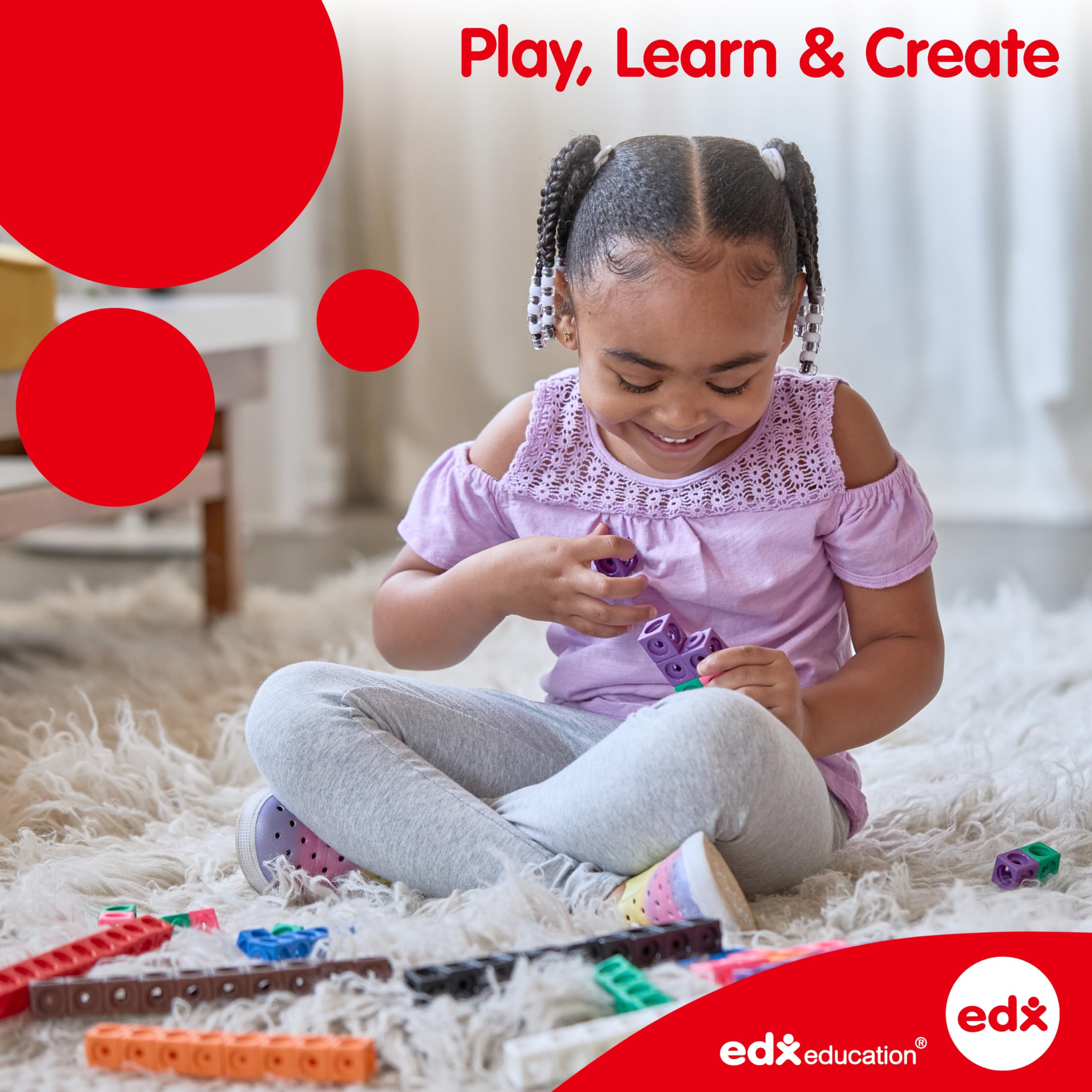 EDX Education Giant Geo Pegs and Board Set - Educational Sorting & Stacking Toy for Toddlers 6