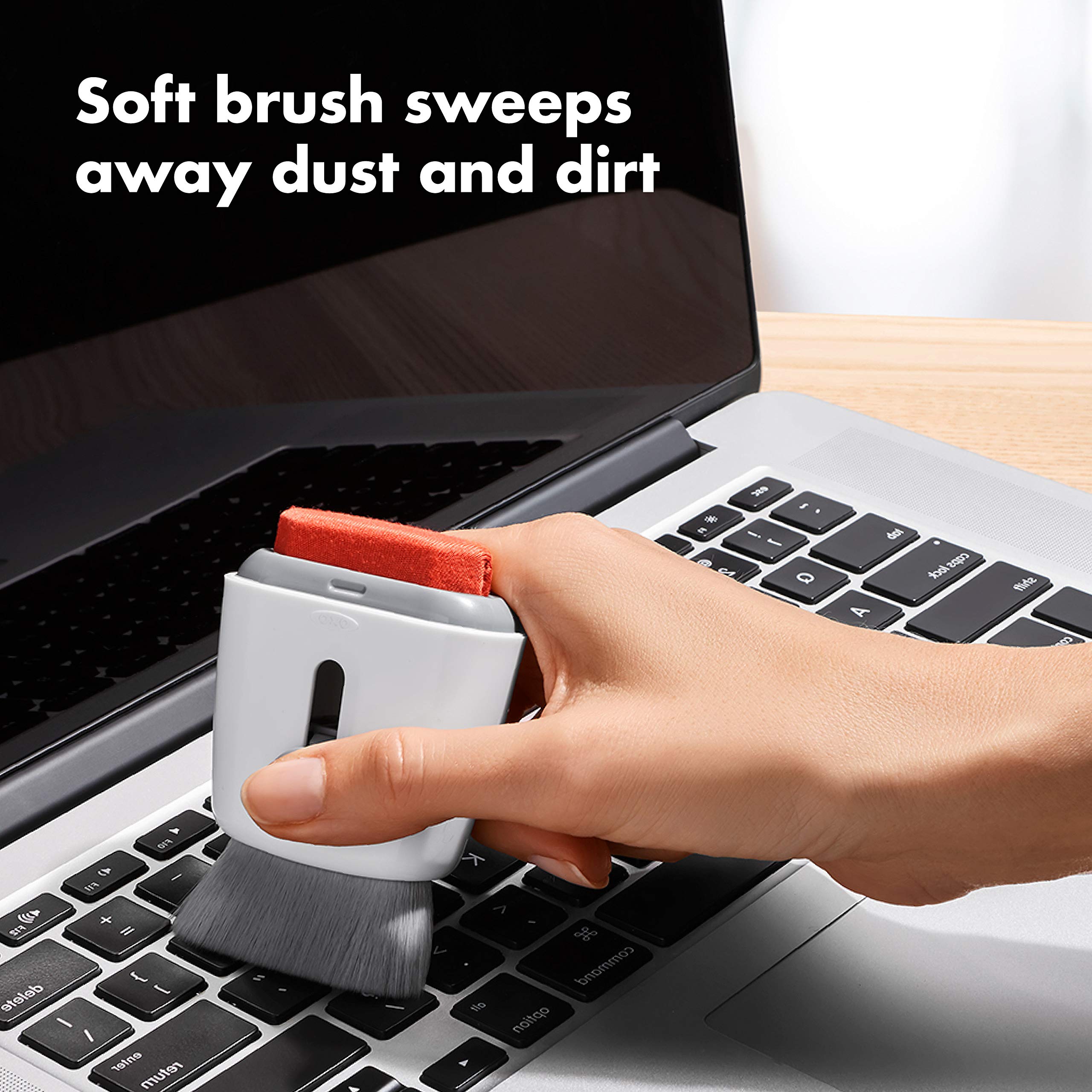 OXO Good Grips Sweep & Swipe Laptop Cleaner - Double-Sided Tool for Screens and Dust | White 3