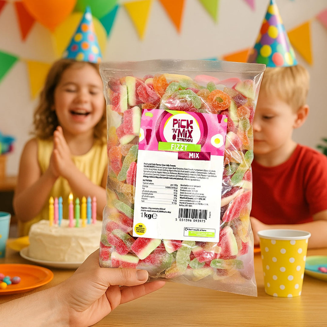 Bonds of London Pick 'n' Mix Station Fizzy Mix - Fruit & Chewy Sweets, 1 kg