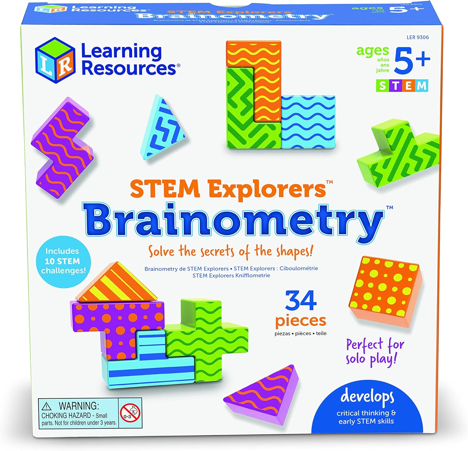 Learning Resources STEM Explorers Brainometry - 2D & 3D Shape Puzzle Challenges for Ages 5+ 4