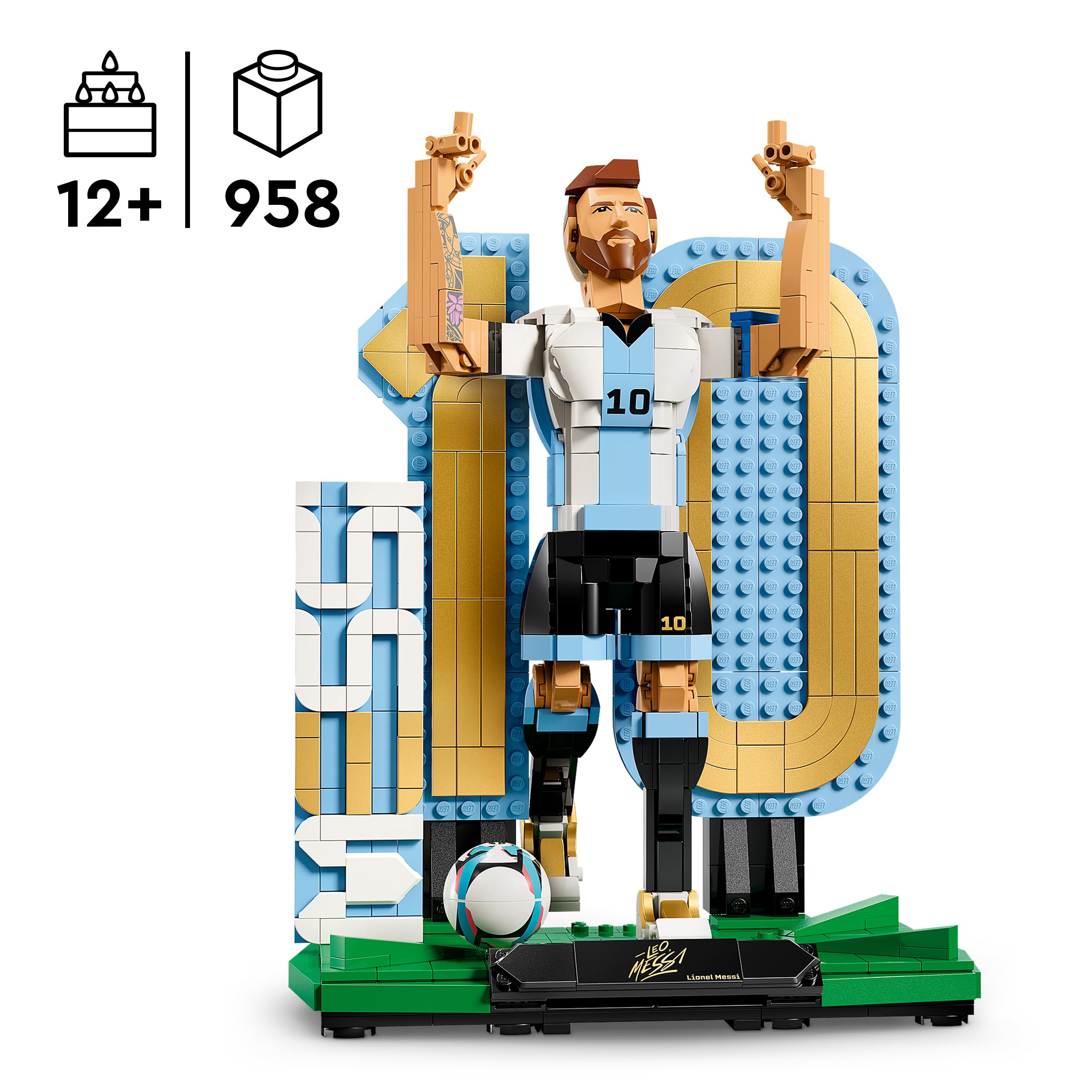 LEGO Editions Lionel Messi – Football Legend 3D Figure Display Model | Age 12+ 2