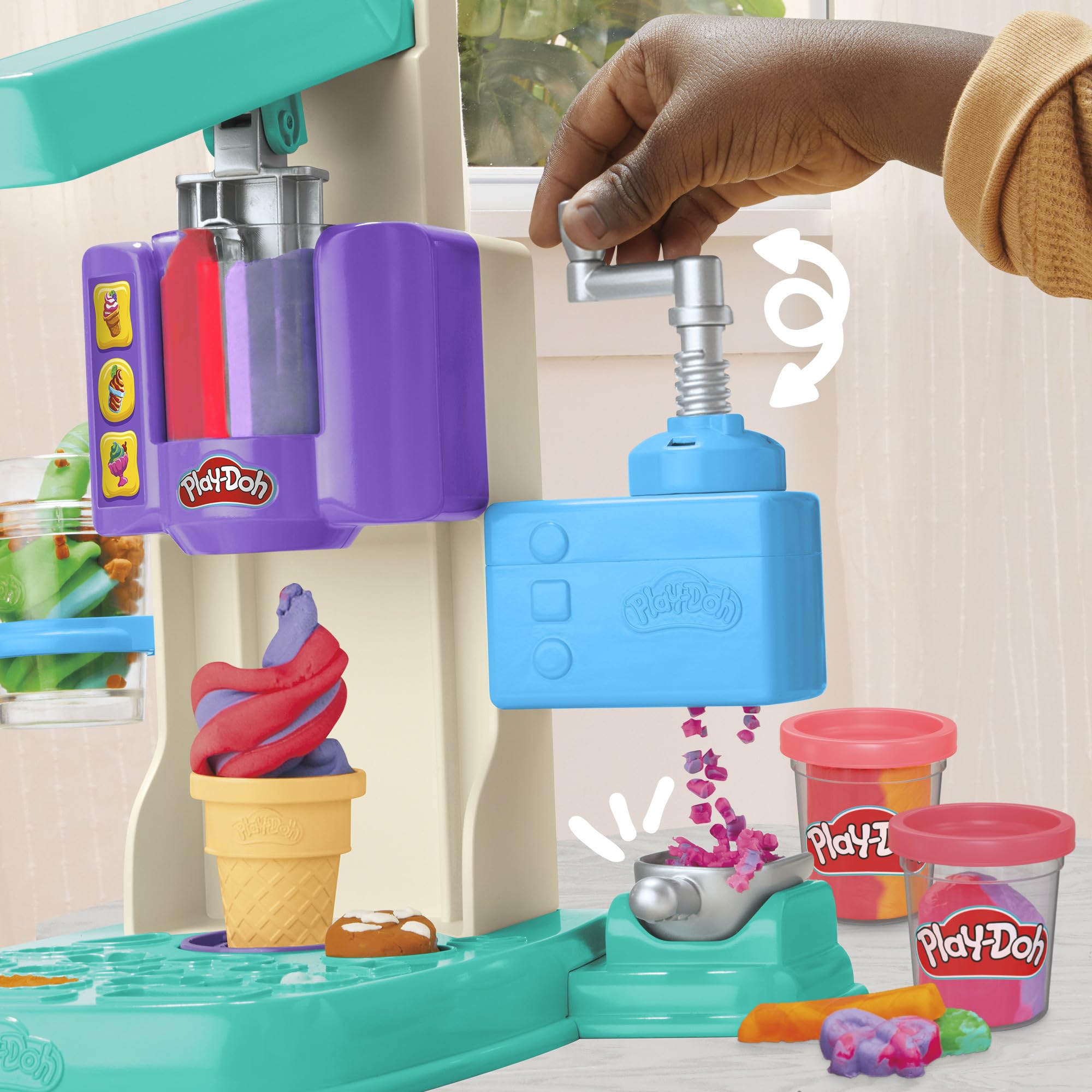 Play-Doh Rainbow Swirl Ice Cream Playset - Creative Arts & Crafts Toy for Kids 3+ 3