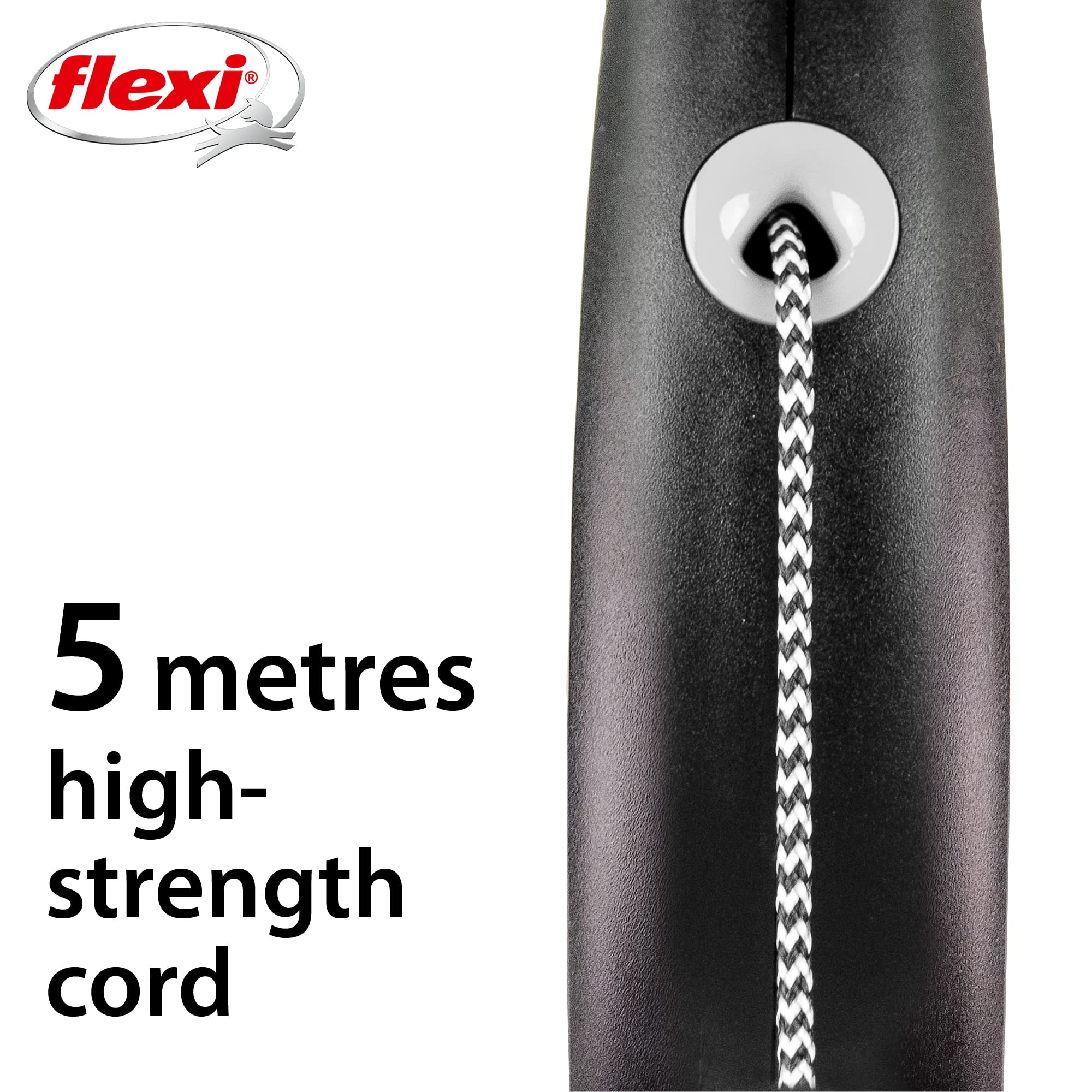 flexi Black Design Retractable Dog Leash - Medium Size, 5m Cord Length | German Quality 3