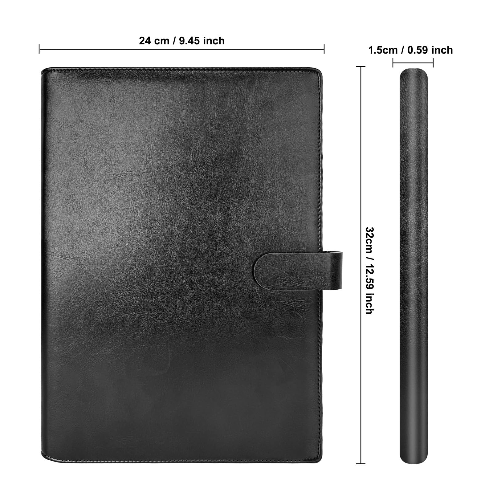 NEWYES Portfolio Folder - A4 Document Display with 30 Pockets | Black Faux Leather 5
