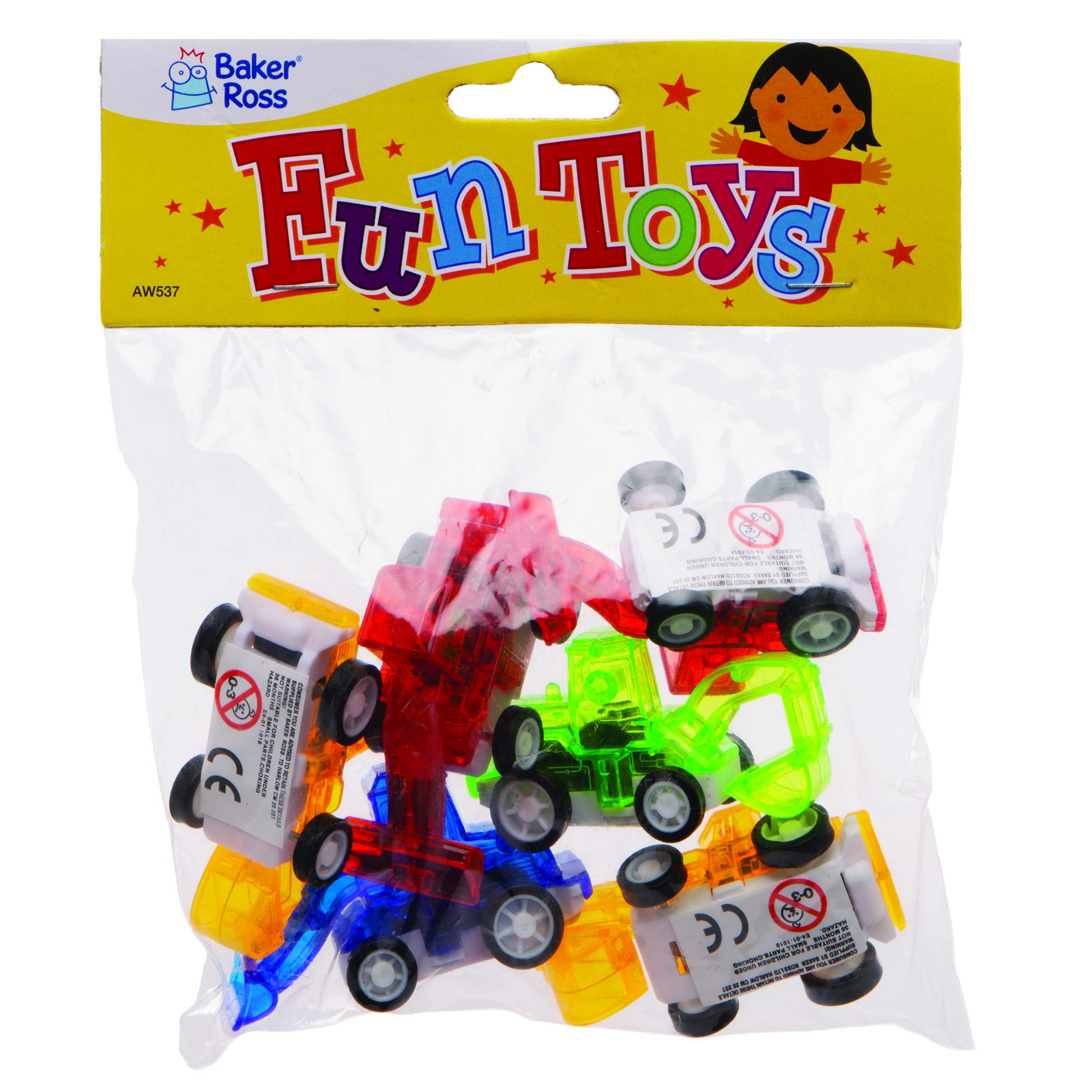 Baker Ross Pull Back Racing Diggers (Pack of 6) Mini Assorted Colour Vehicles 5