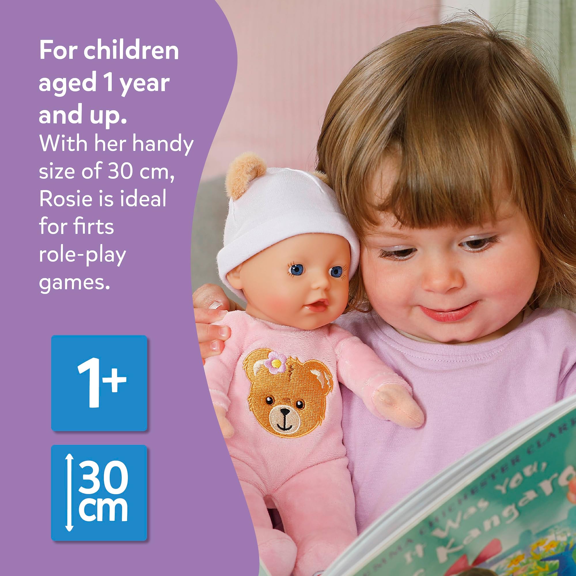 BABY born Interactive Rosie 30cm Soft Doll with 6 Sounds & Bottle | Ages 1+ 7