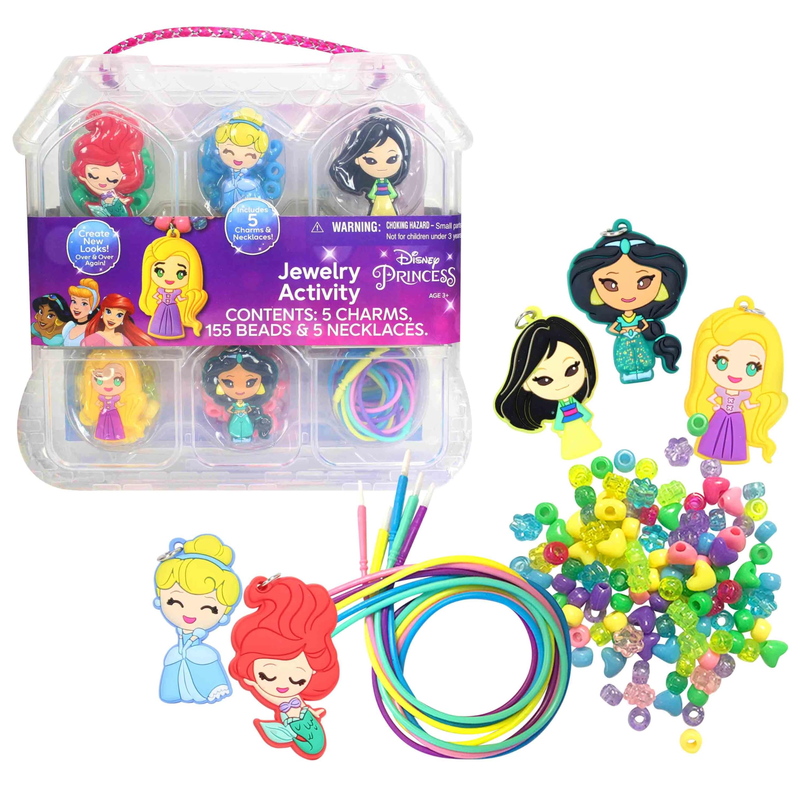 Just Play Disney Princess Necklace Activity Kit - 160 Pieces, Ages 3+