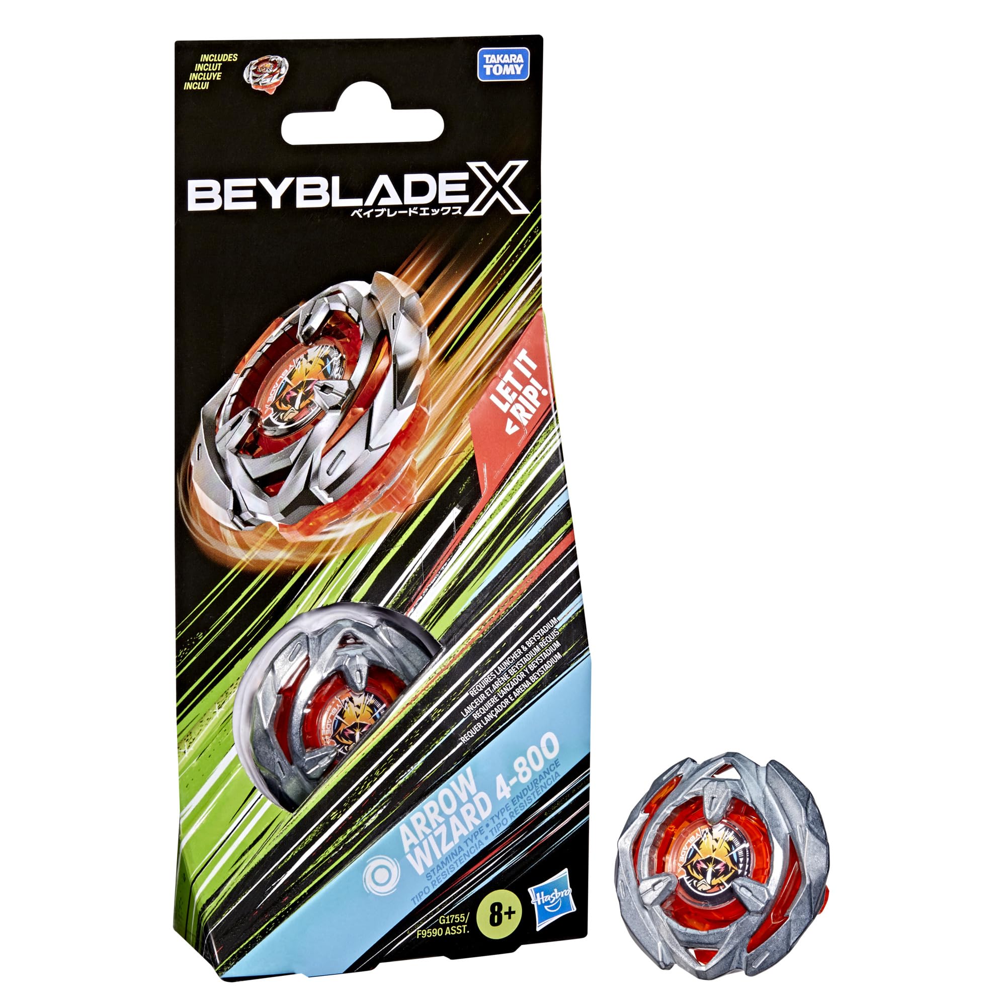Hasbro Beyblade X Arrow Wizard 4-80O Booster Pack Set | Right-Spin Stamina Type Top | Ages 8+