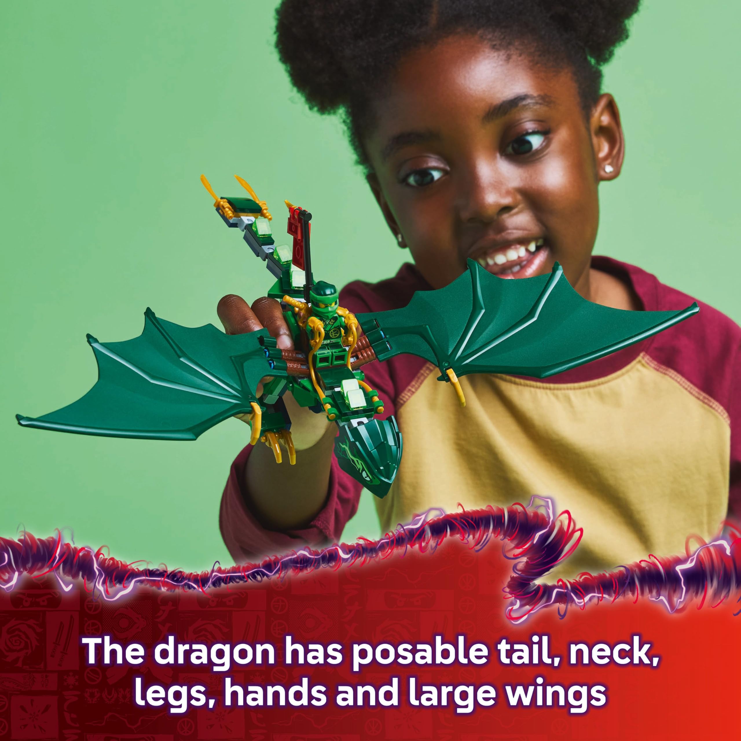 LEGO NINJAGO Lloyd’s Green Forest Dragon 71829 Building Set | Ages 6+ | Includes 2 Minifigures 3