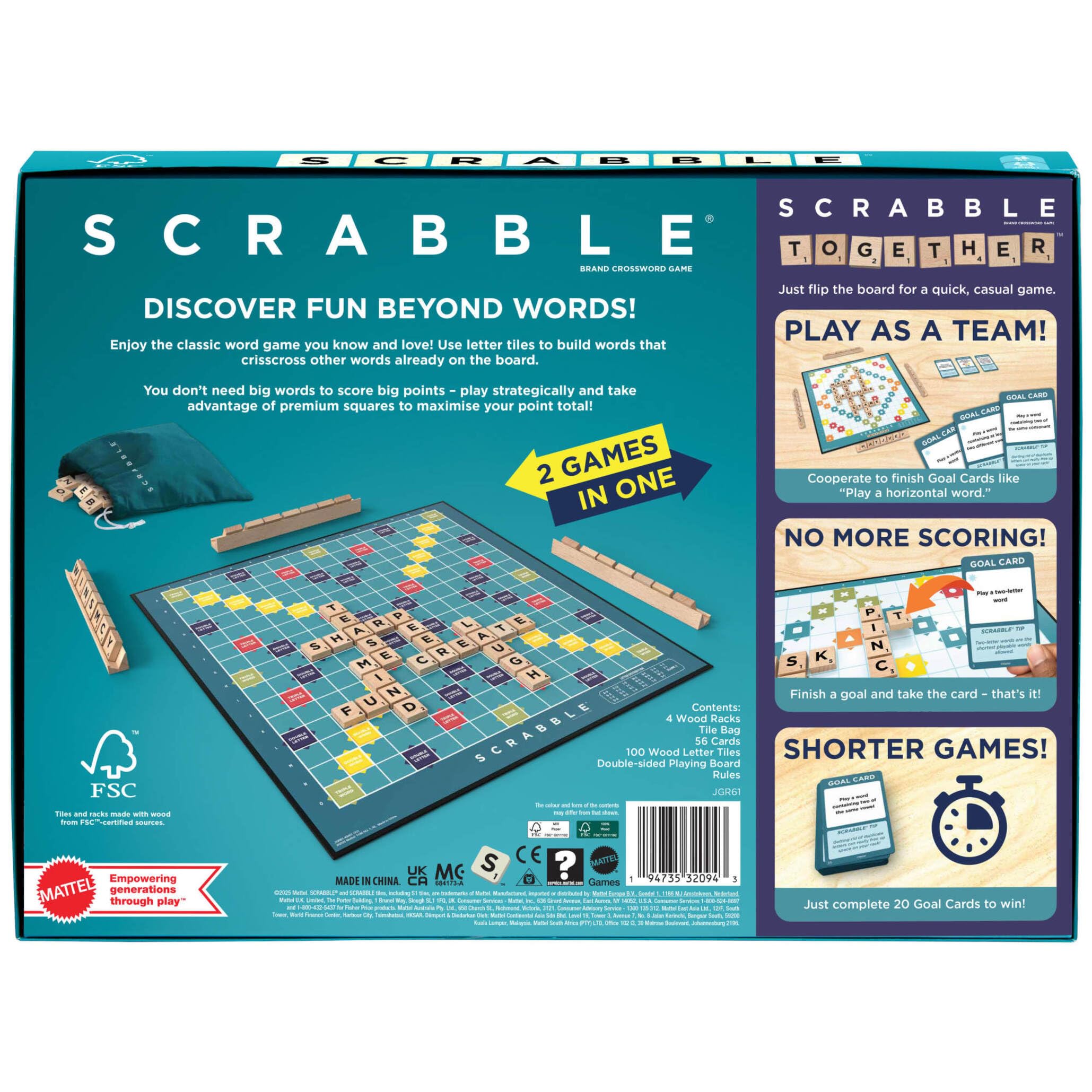 Mattel Games Scrabble Board Game Classic Family Word Fun with Wooden Tiles 6