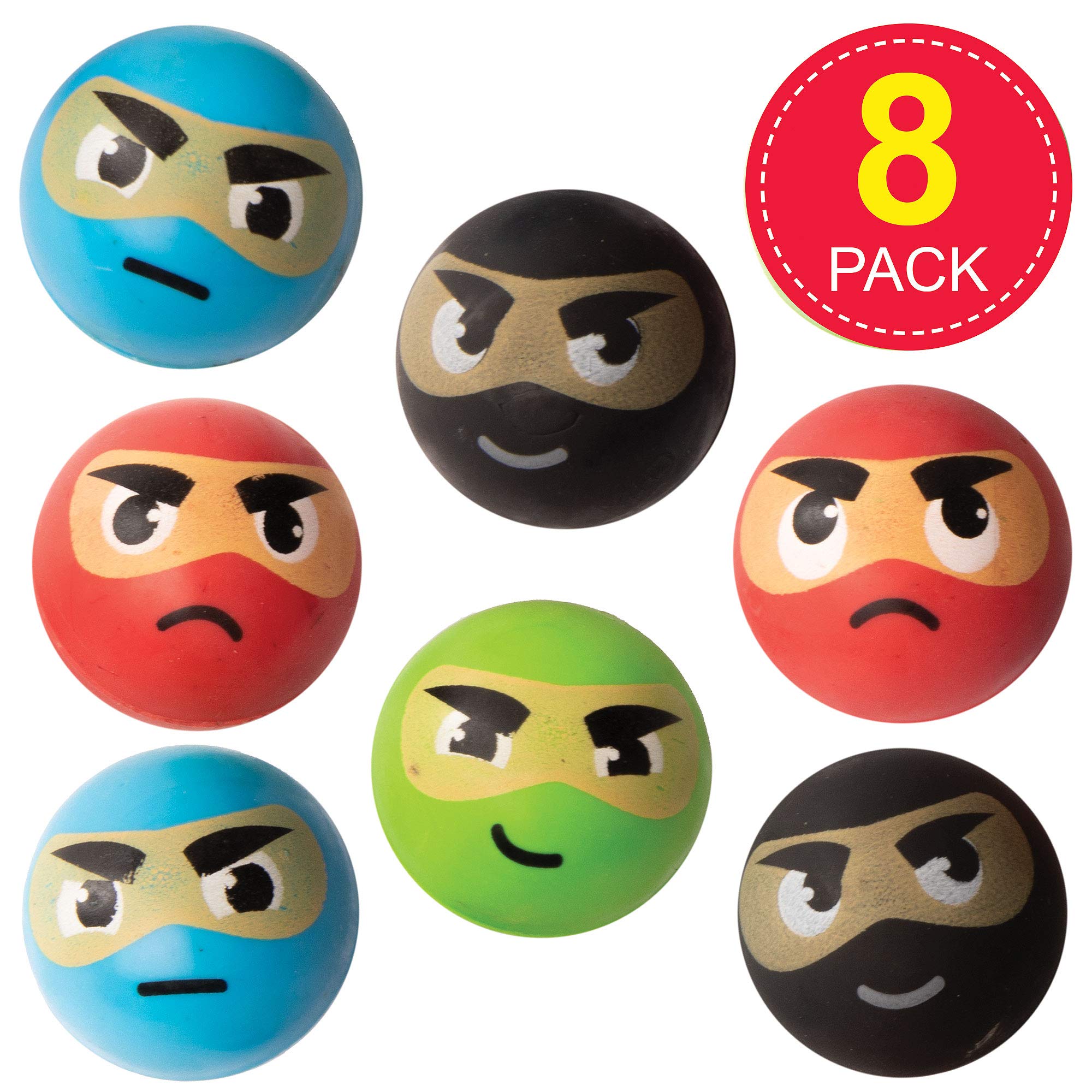Baker Ross Ninja Jet Balls - Pack of 8 Bouncy Balls, 32mm, Assorted Colors 2