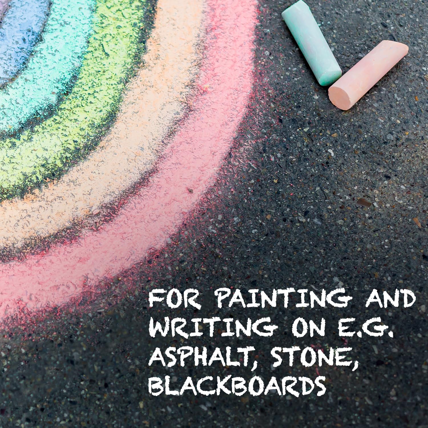 Westcott Pavement Chalk - 20 Colorful Pastel Pieces in Carrying Bucket | Non-Toxic, Washable 6