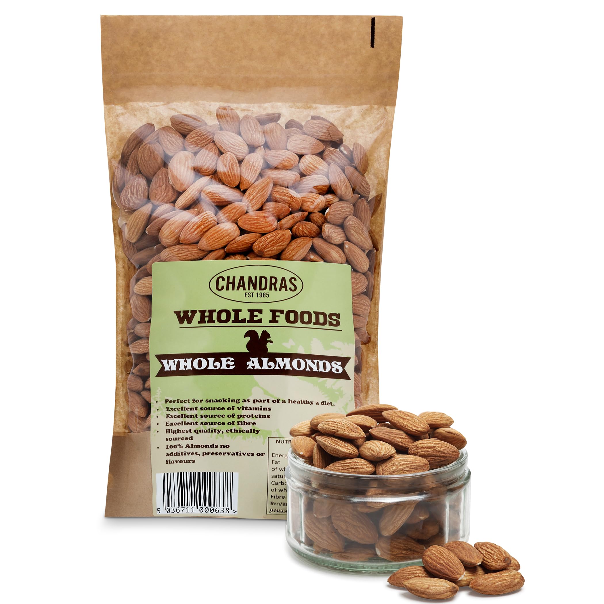 CHANDRA Whole Foods Raw Almonds - 1KG Pack | Gluten-Free, Vegan, Keto/Paleo Friendly 1
