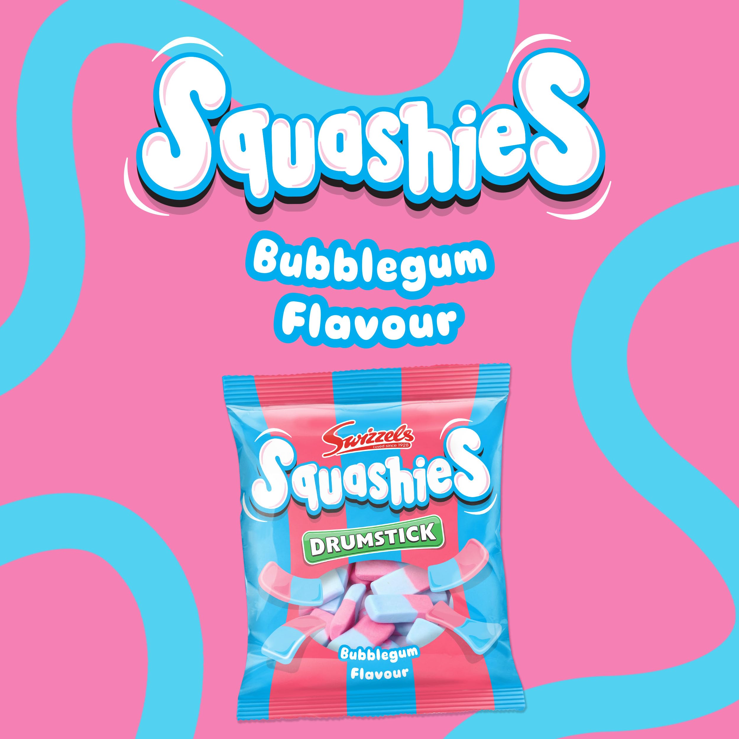 Swizzels Squashies Bubblegum Flavour Chewy Sweets - 140g Single Pack