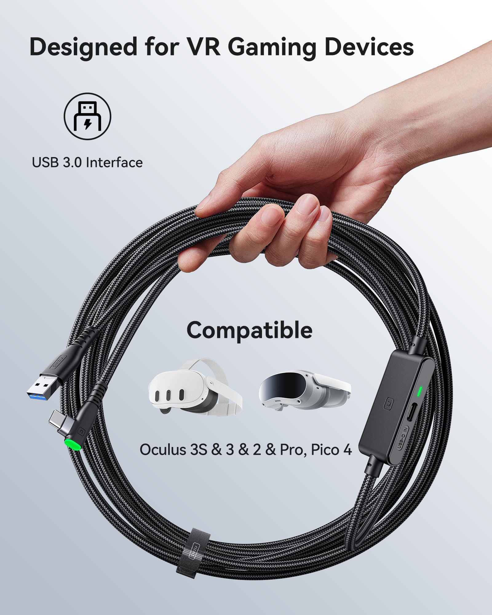 INIU 5M VR Link Cable with Separate Charging Port, USB 3.0 to USB C Cable f 8