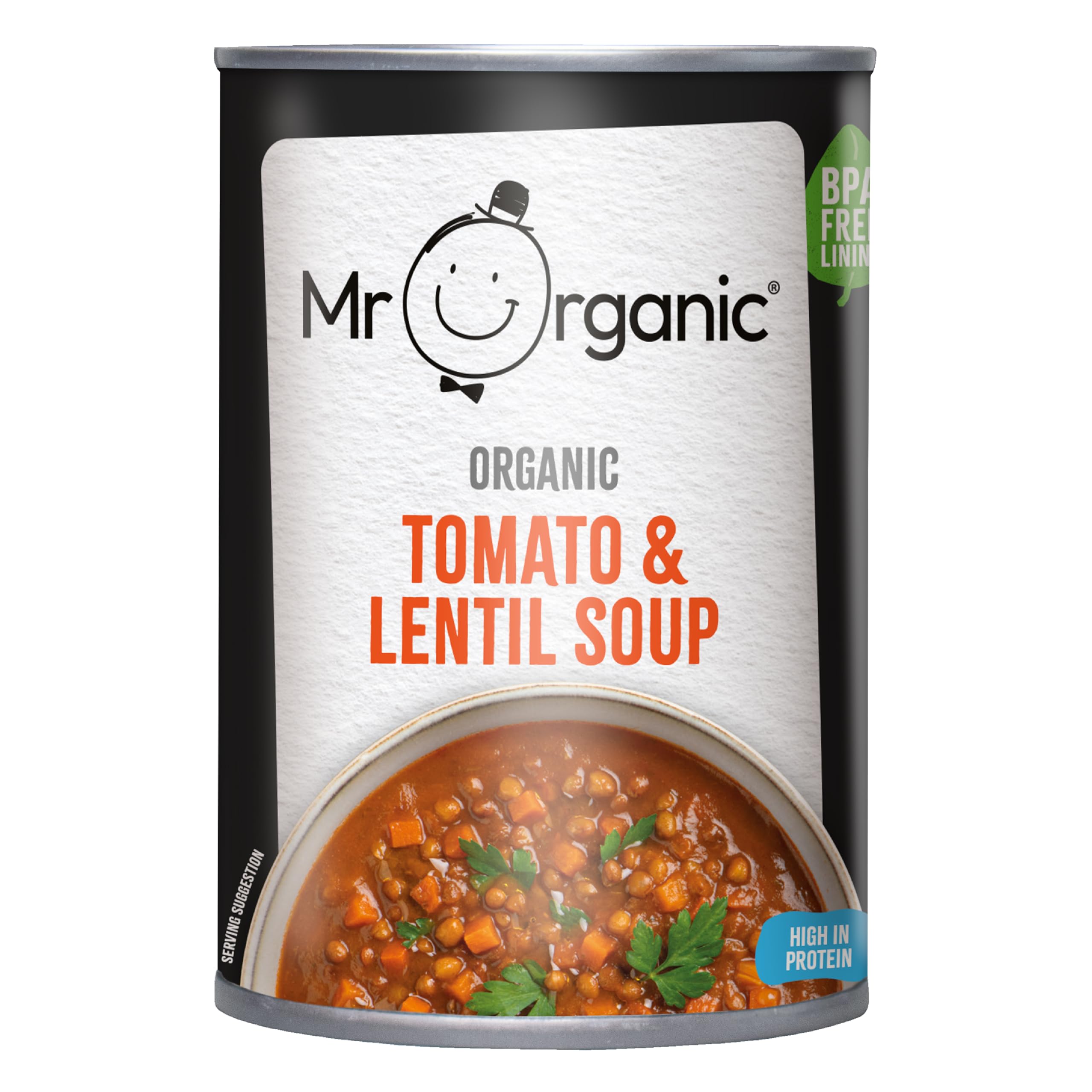 Mr Organic Tomato and Lentil Soup - Organic, High in Protein & Fibre | 400g Tin 1