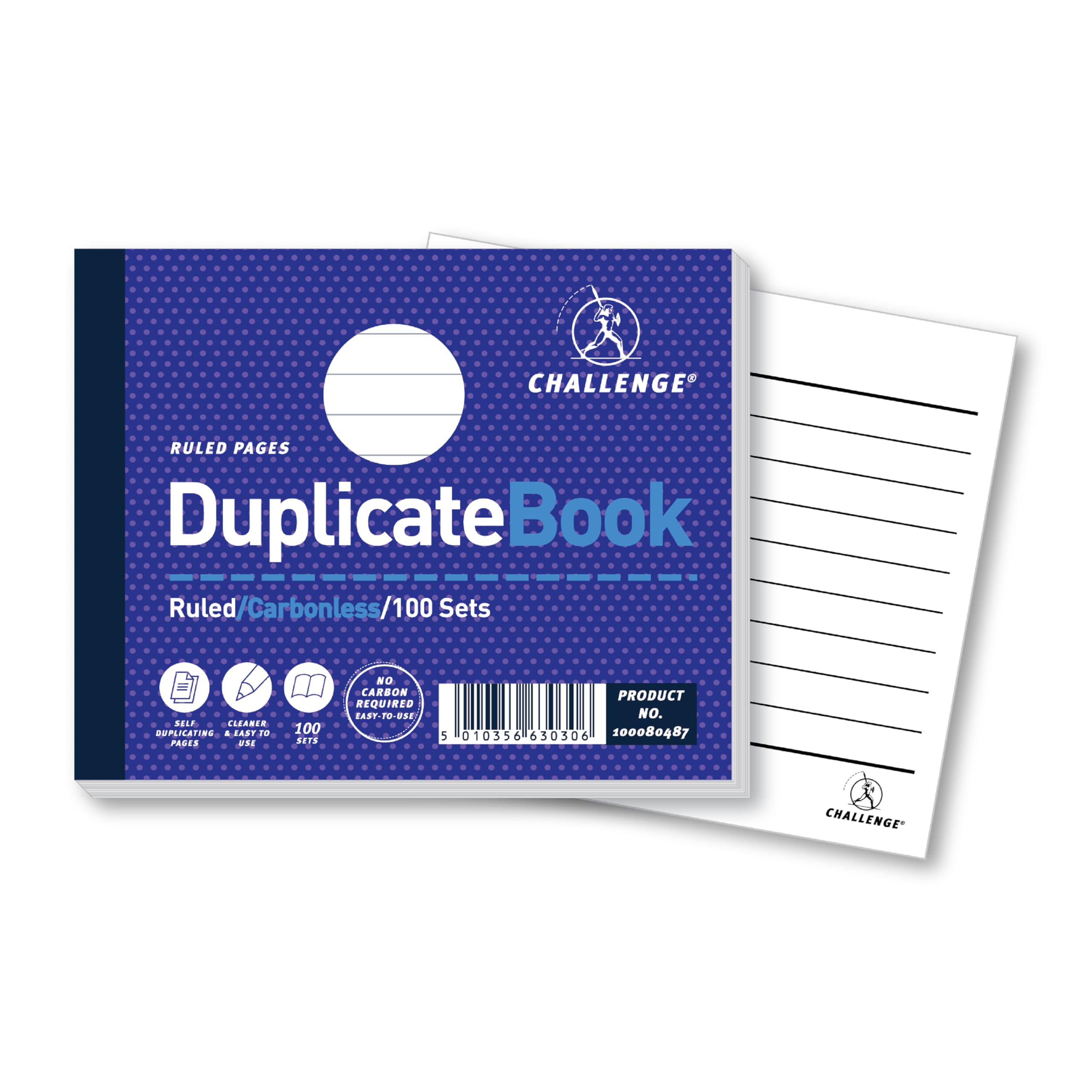 CHALLENGE Duplicate Account Book - Carbonless | 100 Sets/Pages | 5 Pack | 105x130mm