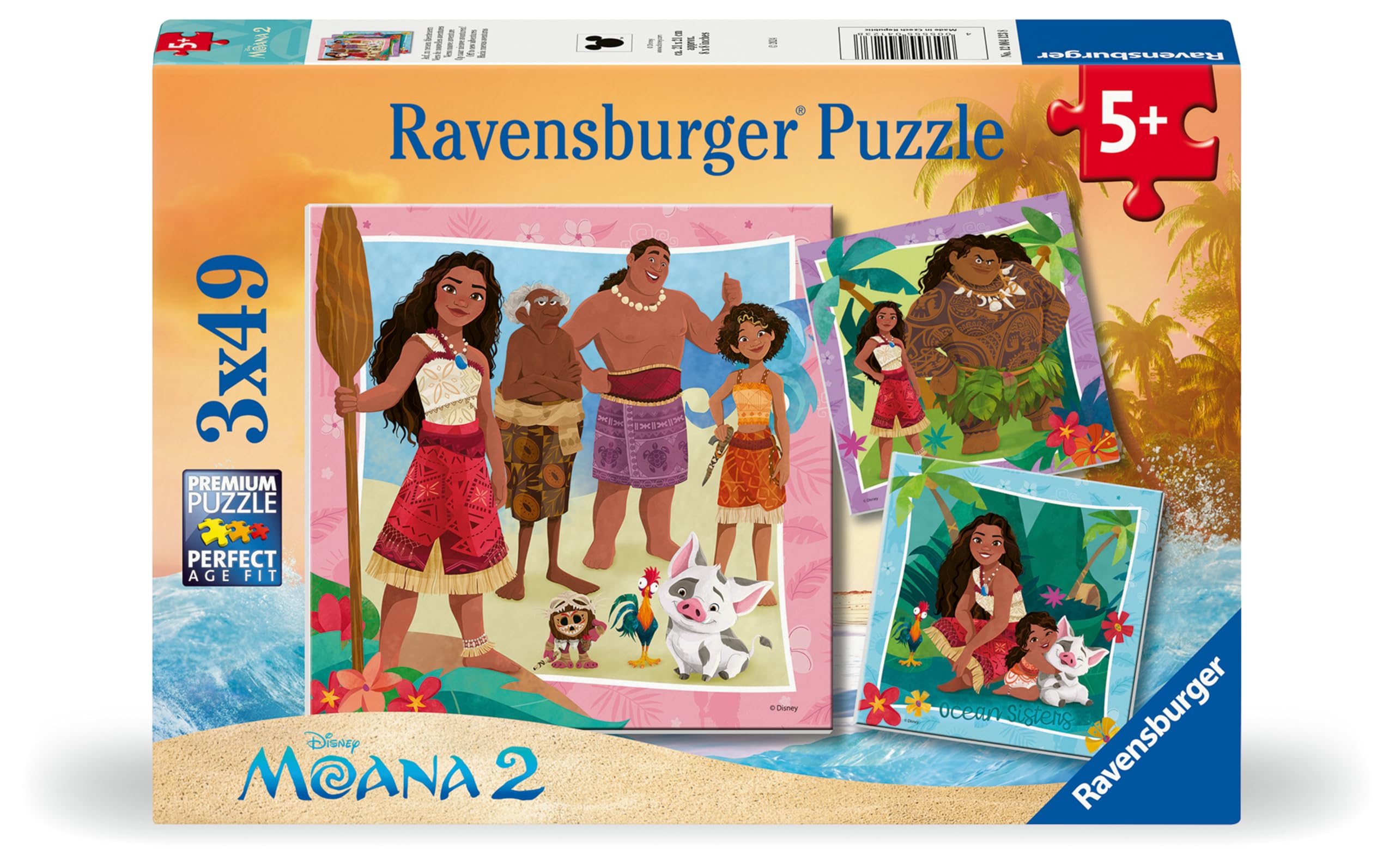 Ravensburger Disney Moana 2 Jigsaw Puzzle Set - 3 x 49 Pieces | Ages 5+ | FSC Certified 1